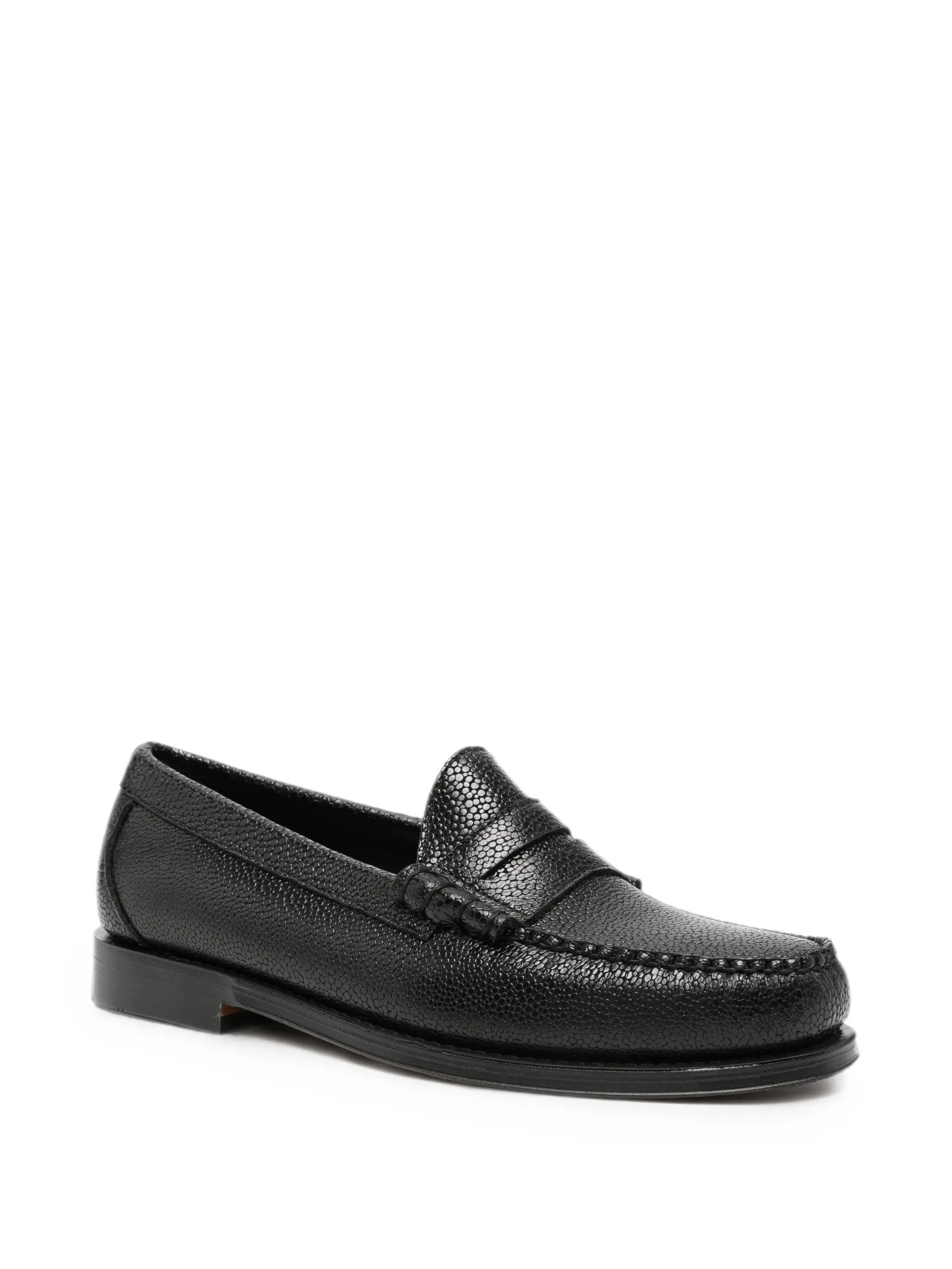 Weejuns Larson Penny loafers in black shagreen leather