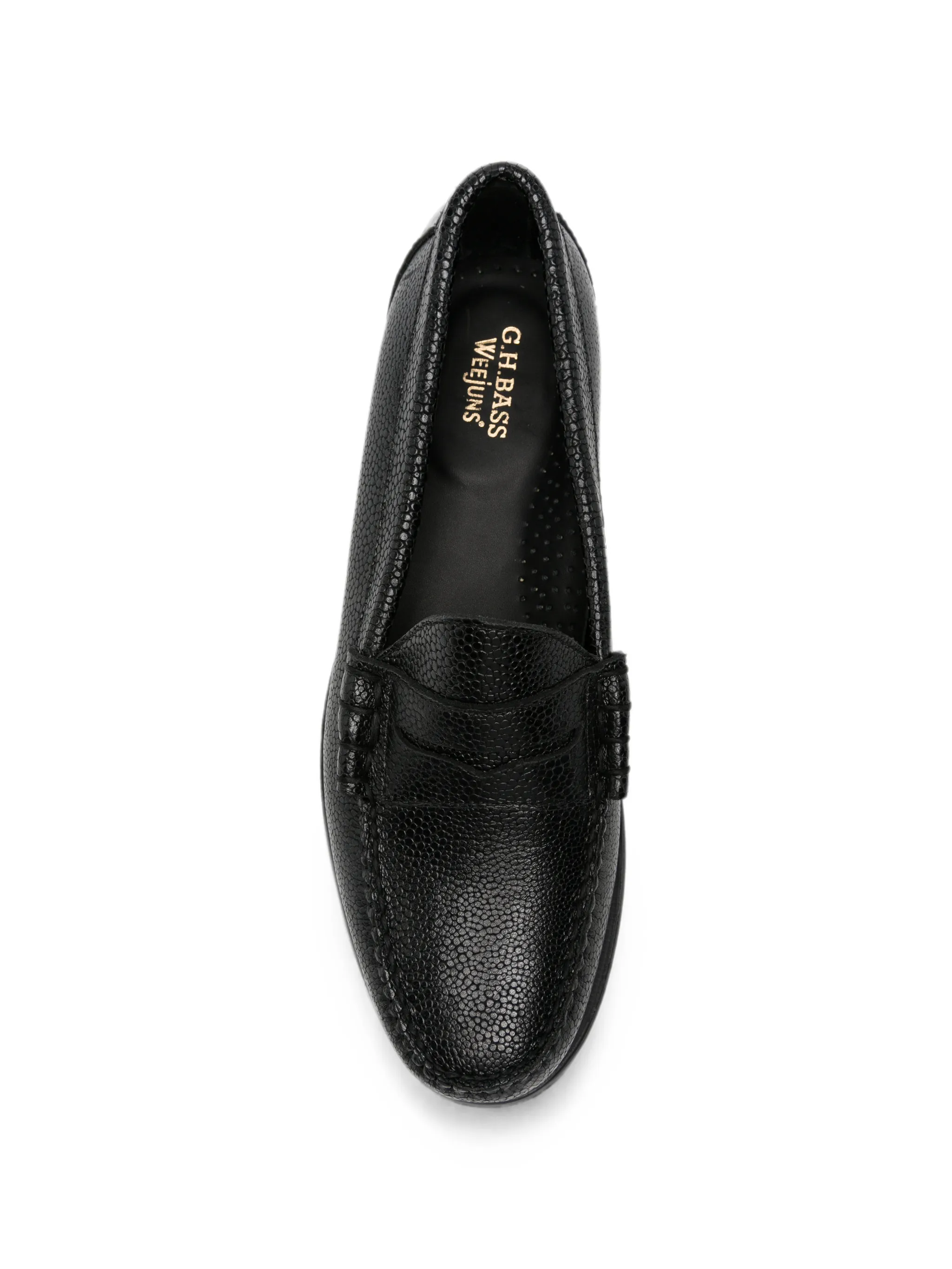 Weejuns Larson Penny loafers in black shagreen leather