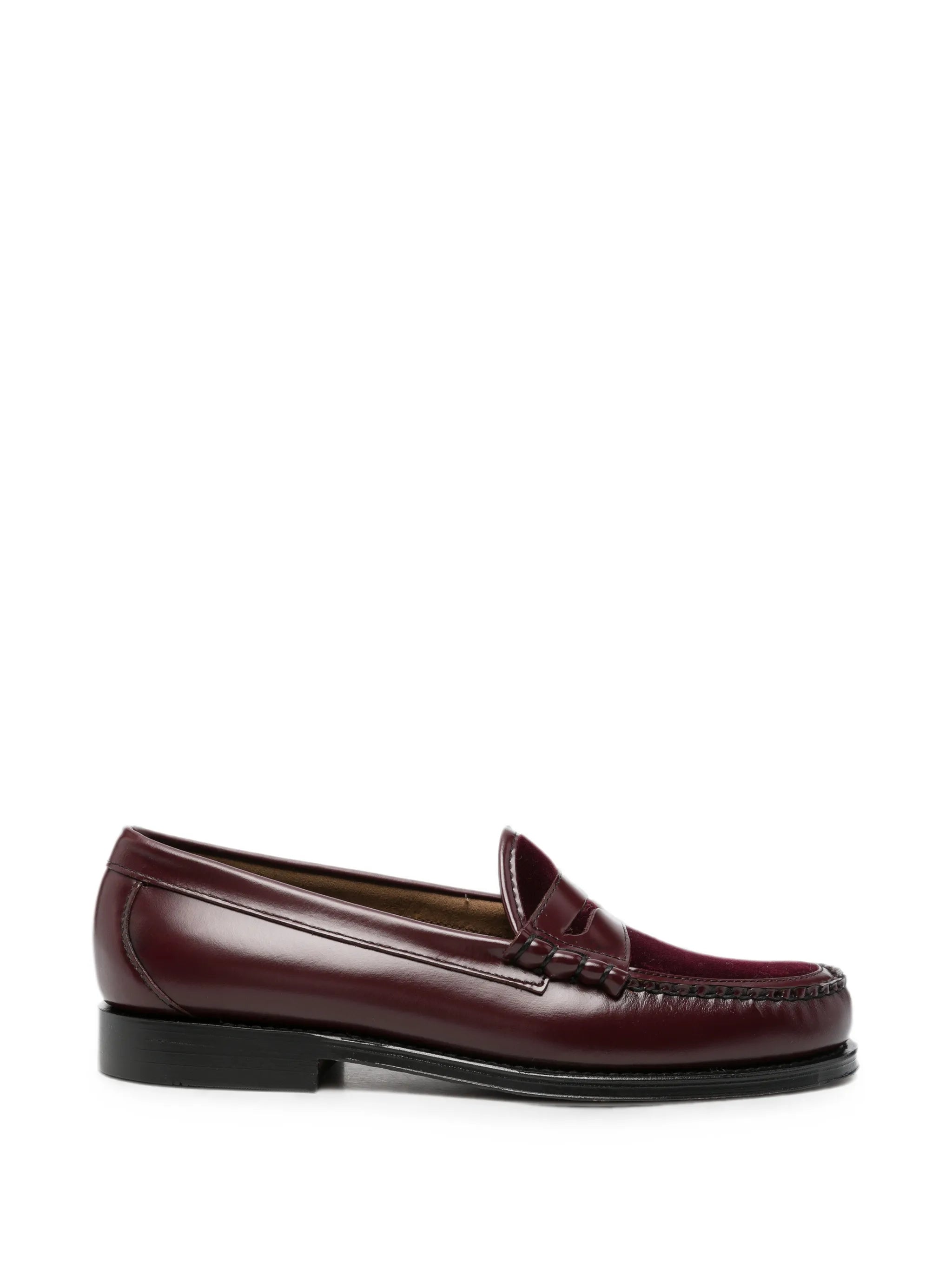 Weejun Larson Penny loafers in wine leather with velvet