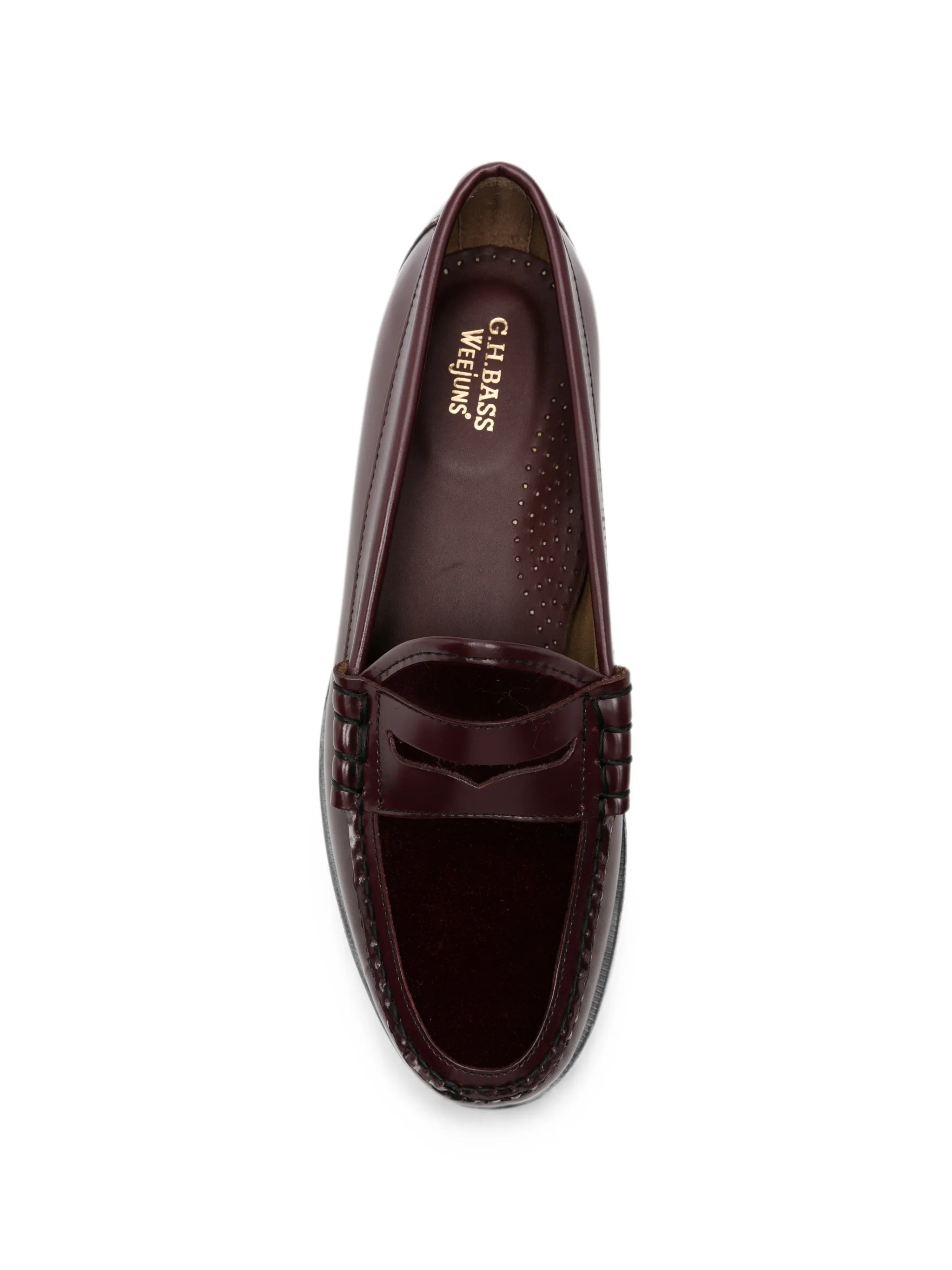 Weejun Larson Penny loafers in wine leather with velvet