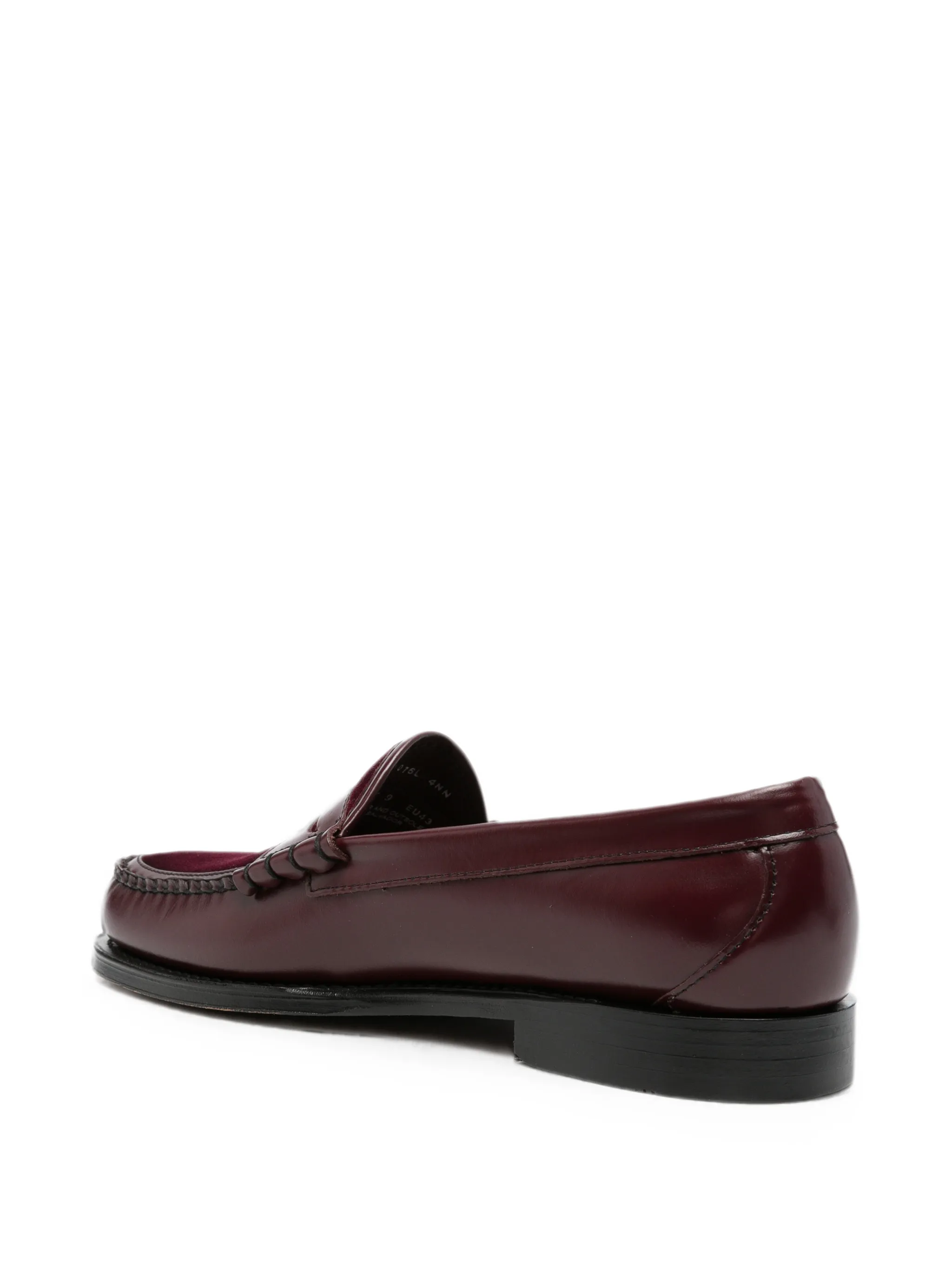 Weejun Larson Penny loafers in wine leather with velvet