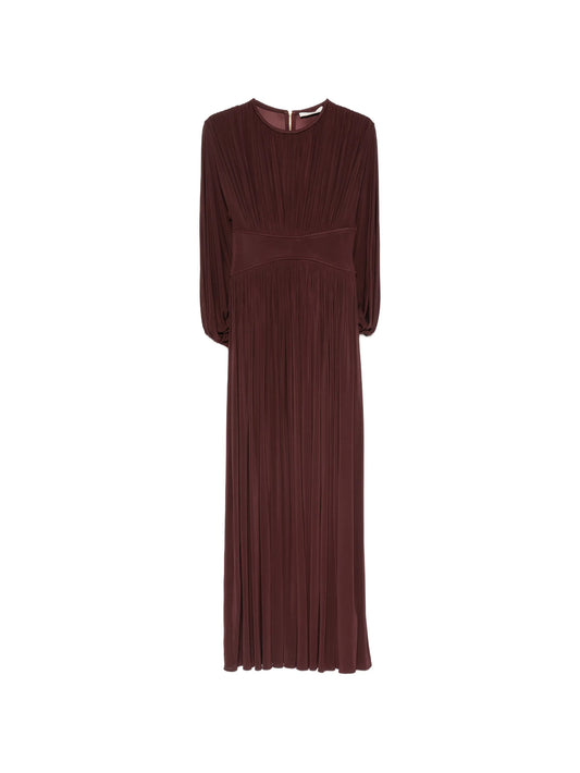 Luna pleated long-sleeve dress