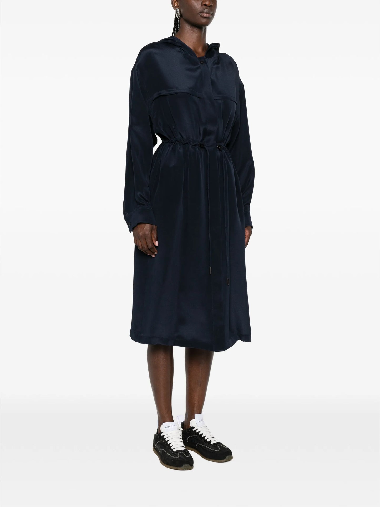 drawstring hooded coat