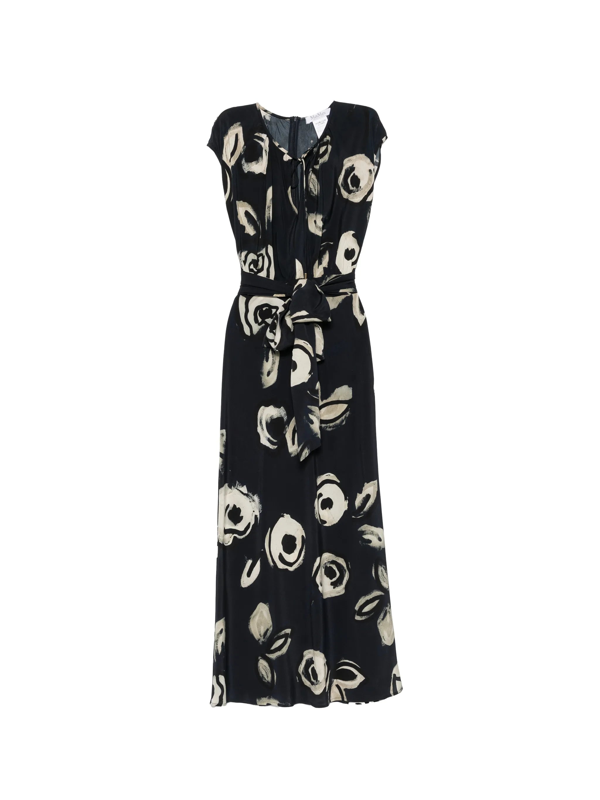 floral-print tie-waist dress