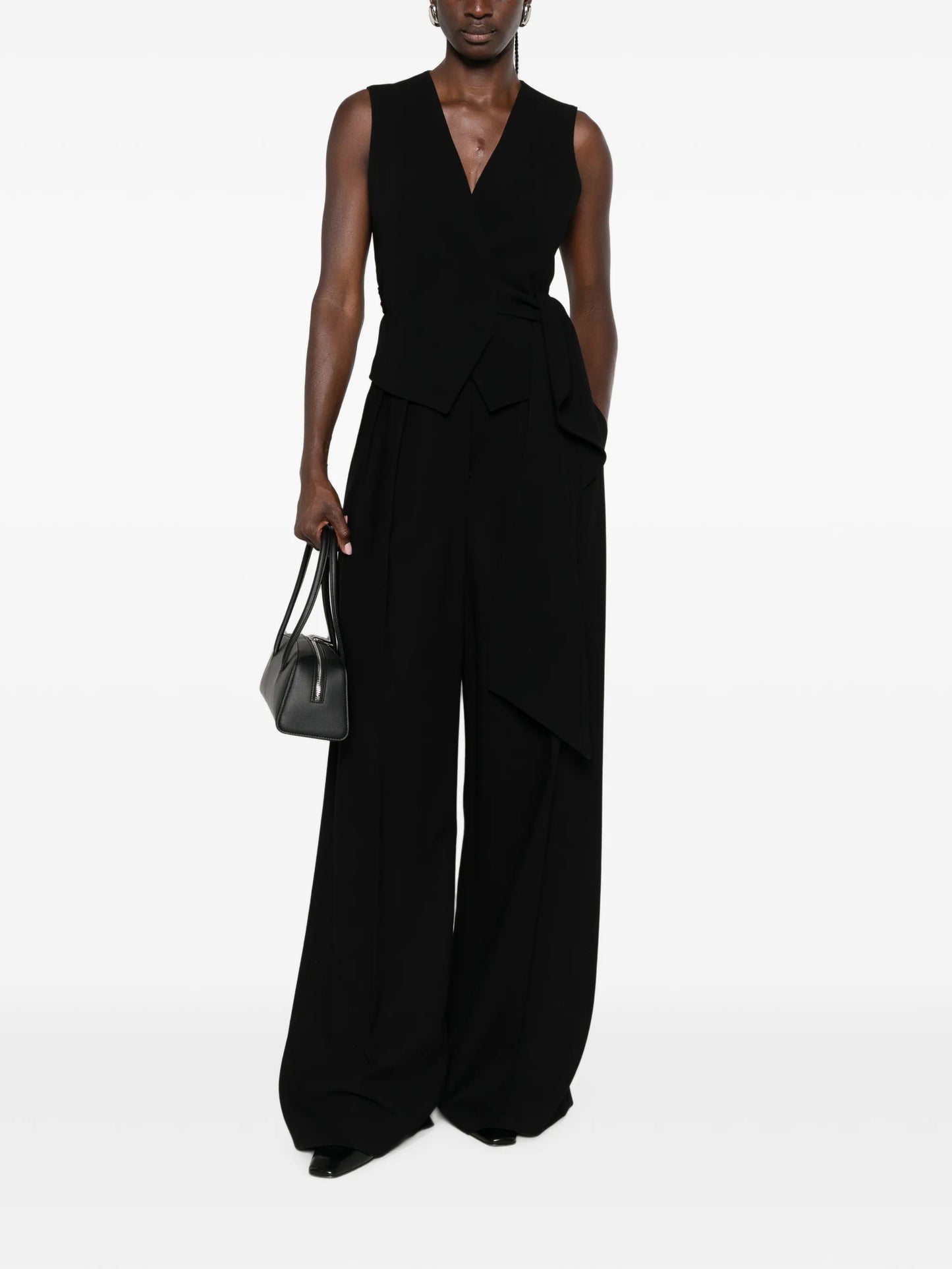wrap-style sleeveless waistcoat