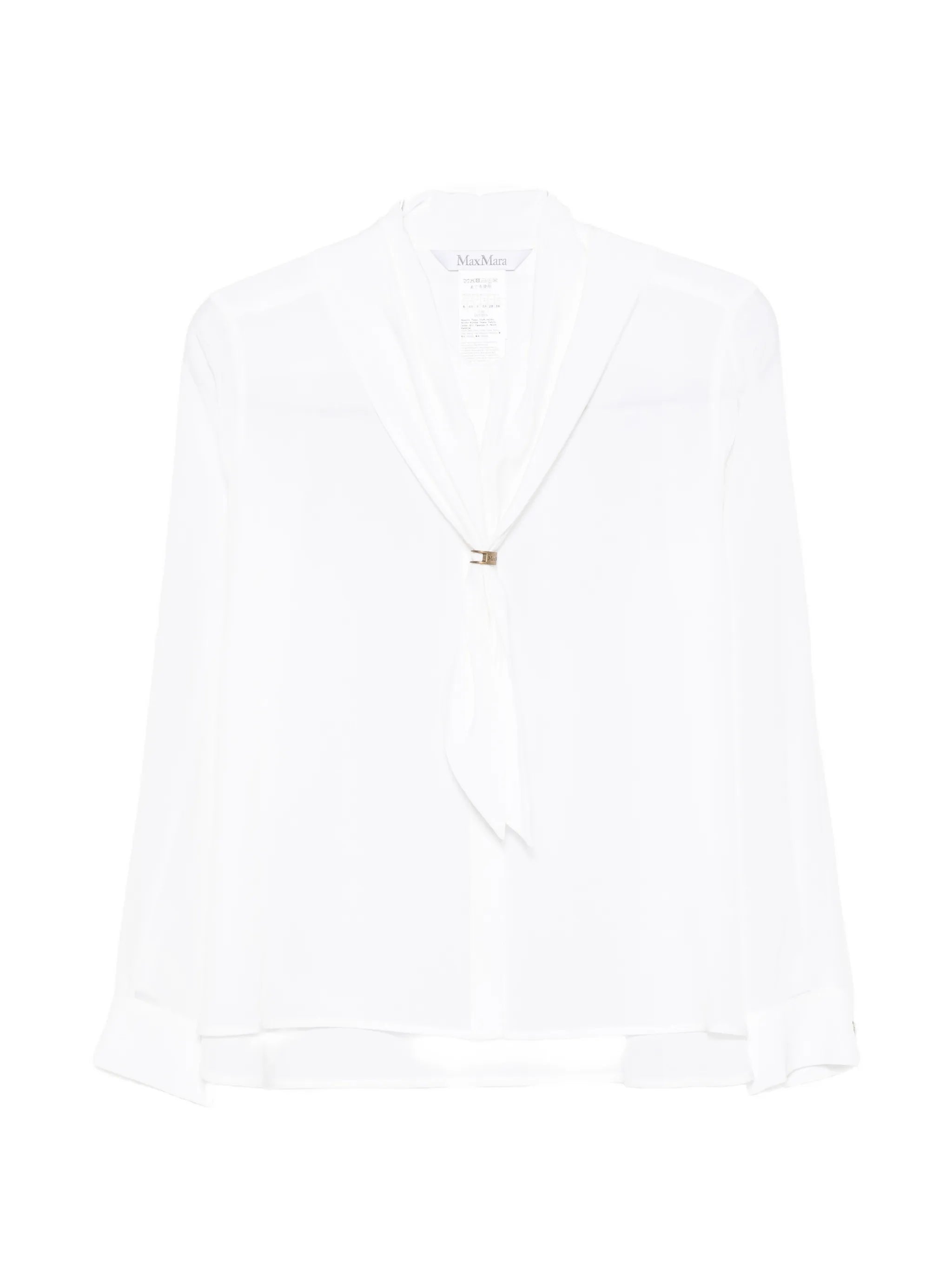 tie-neck long-sleeve shirt