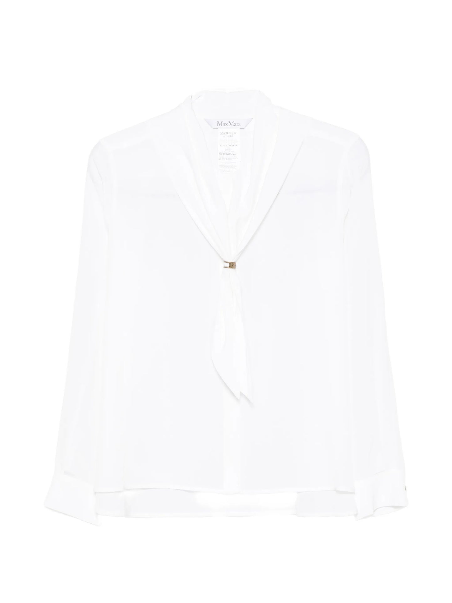 tie-neck long-sleeve shirt