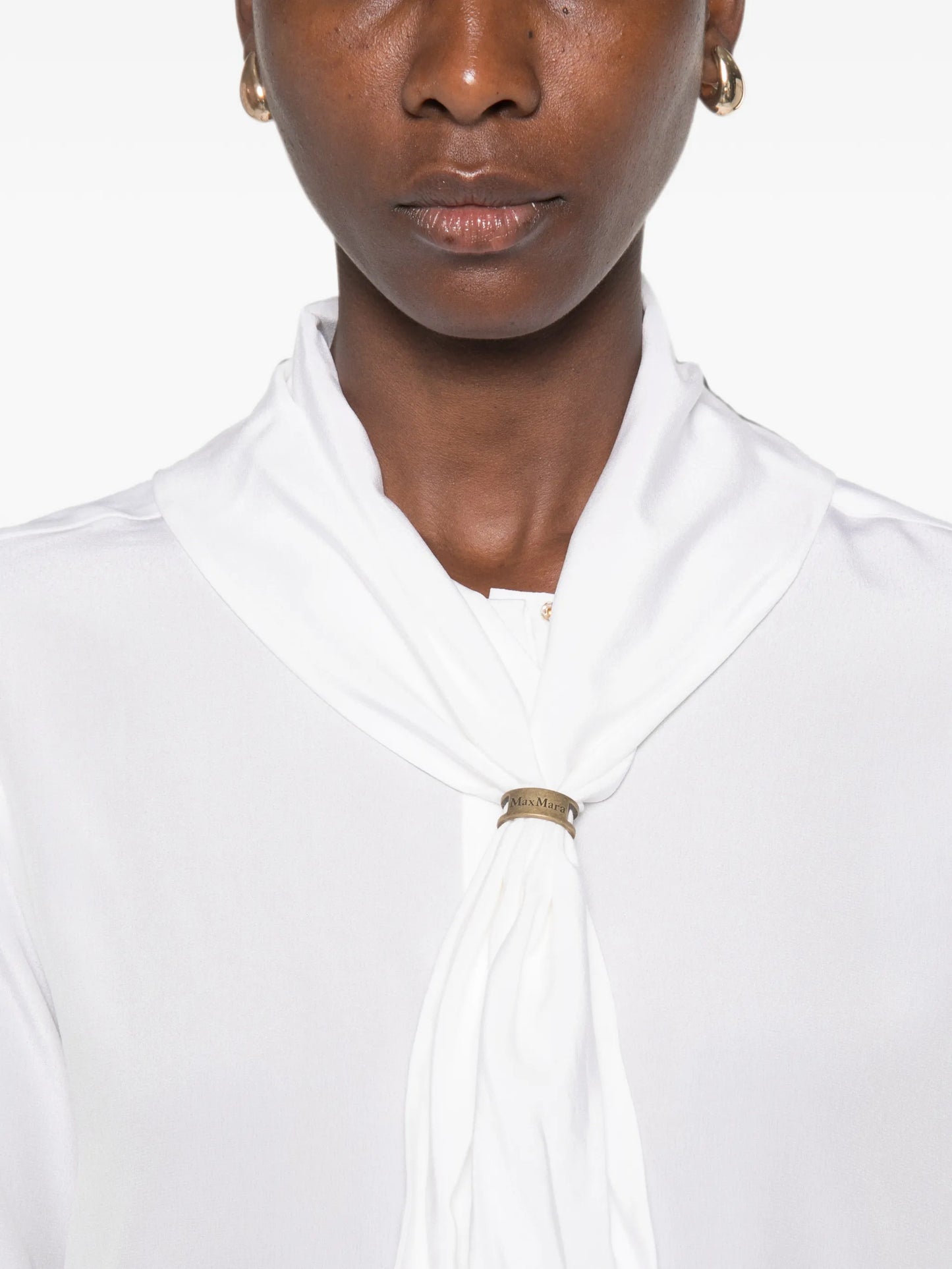 tie-neck long-sleeve shirt