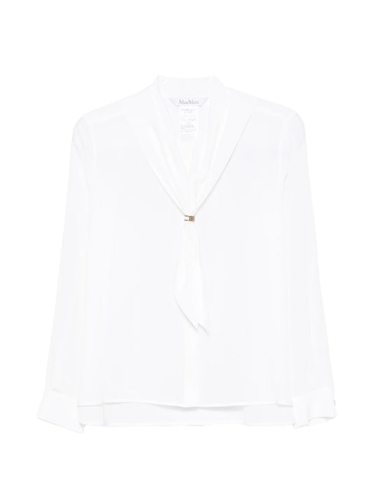 tie-neck long-sleeve shirt
