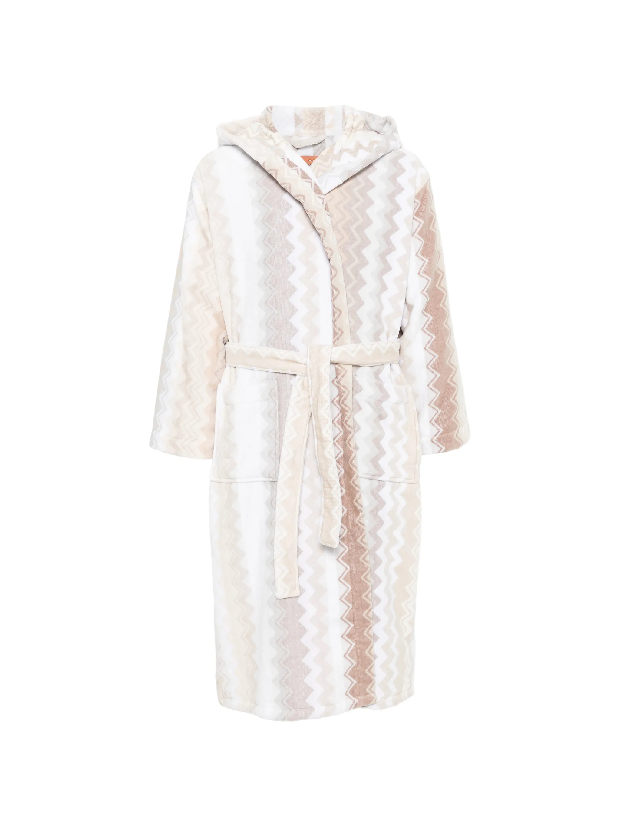 zigzag-pattern dressing gown