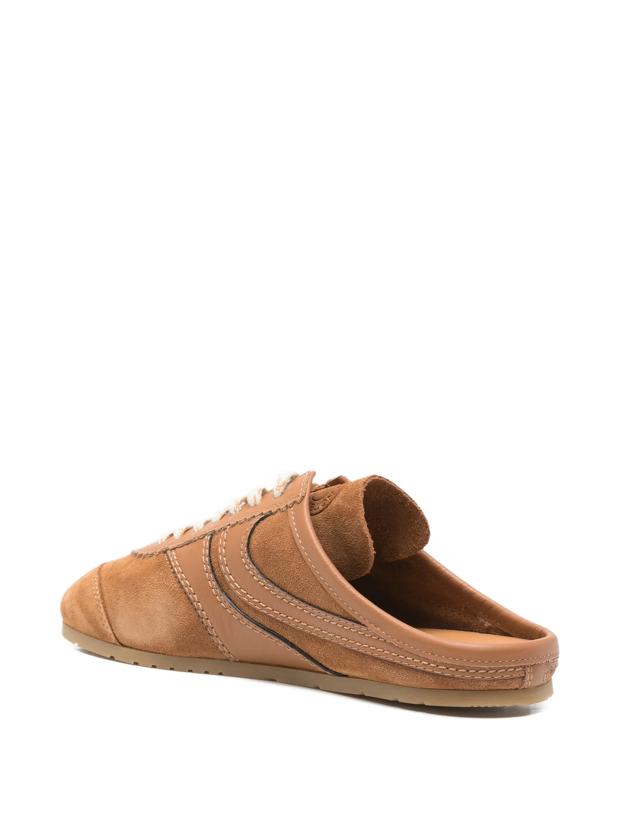 leather-trim suede sneakers