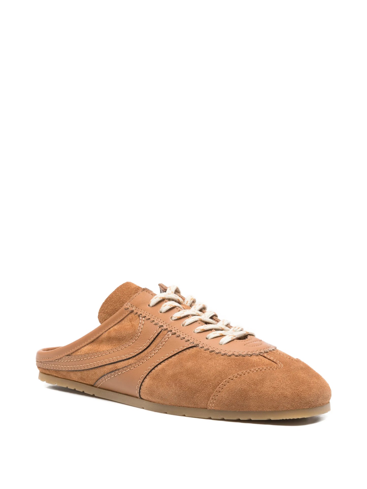 leather-trim suede sneakers