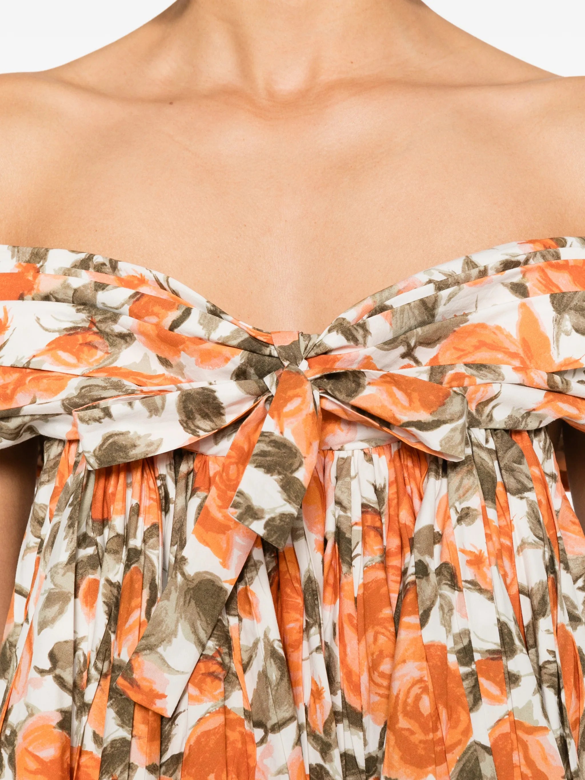 floral-print off-shoulder mini dress