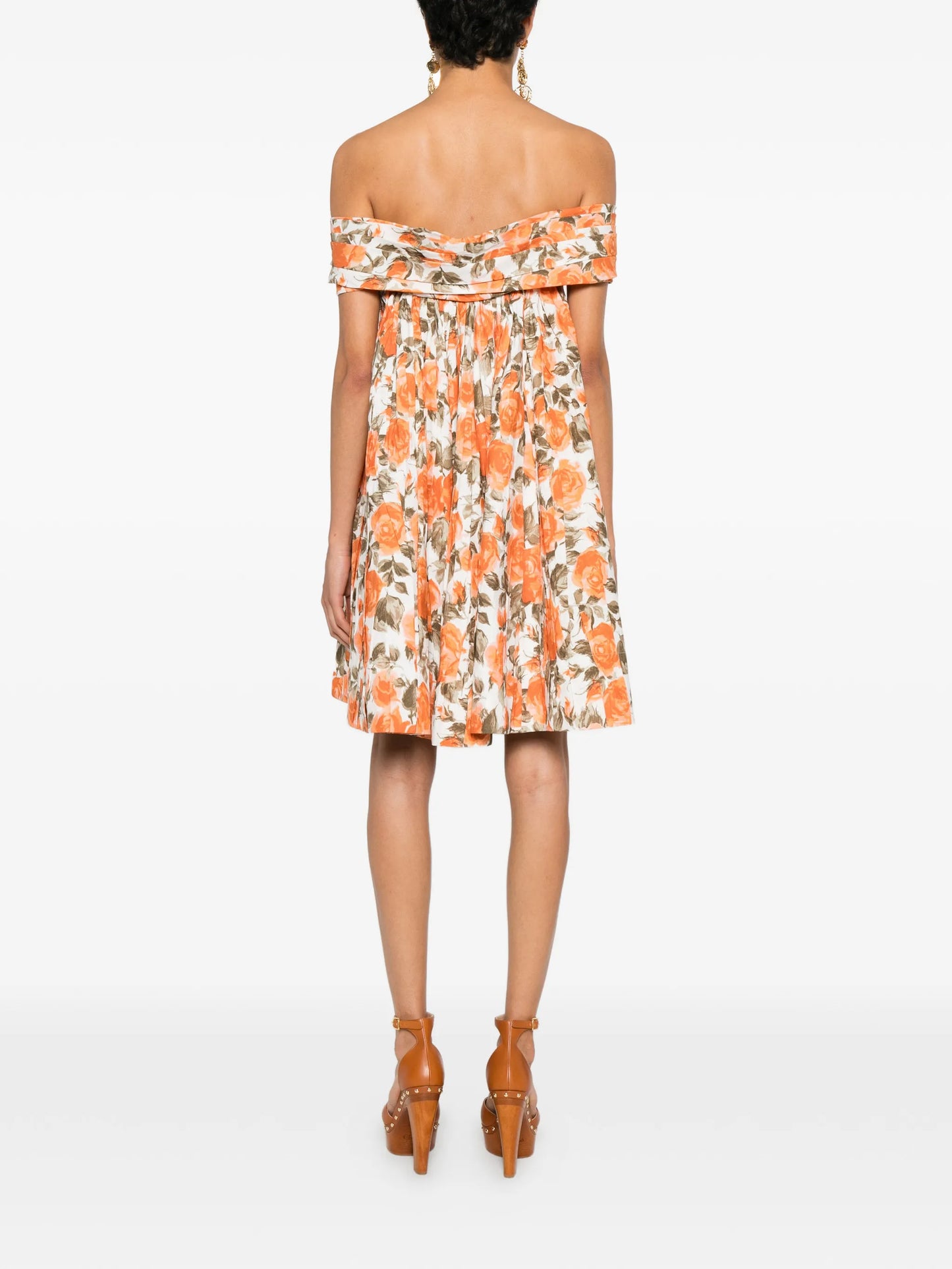 floral-print off-shoulder mini dress