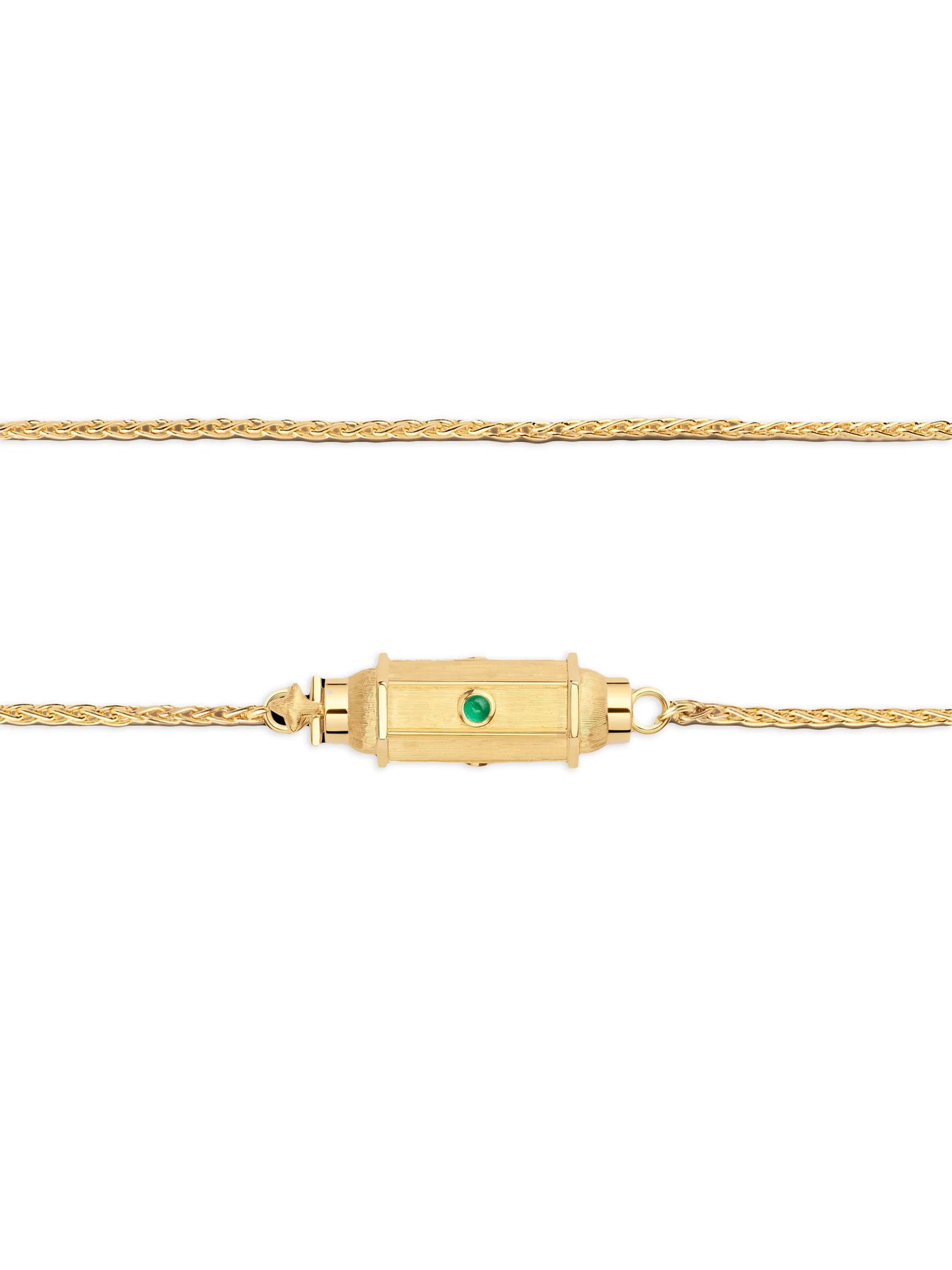micro Coco emerald locket necklace