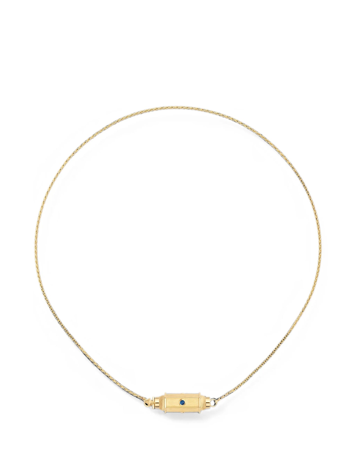 micro Coco sapphire locket necklace