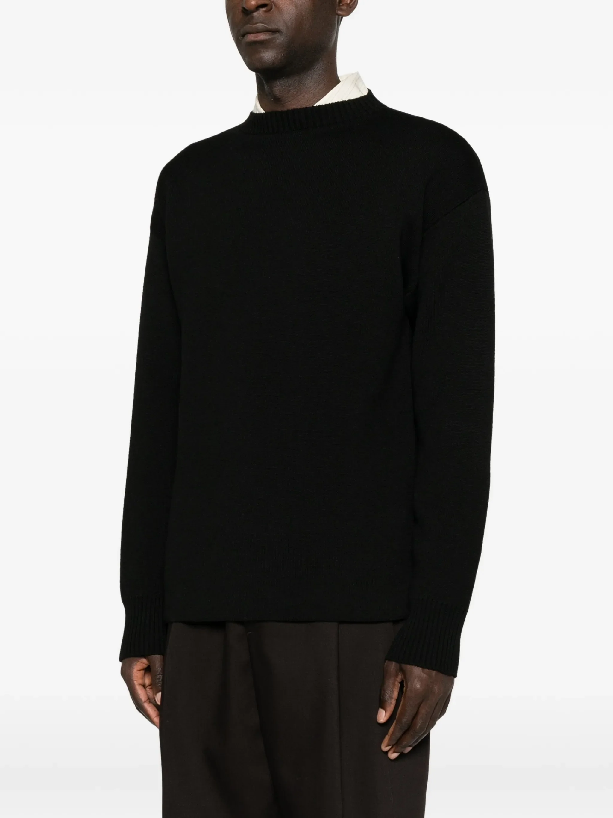 boat-neck sweater in double-face virgin wool