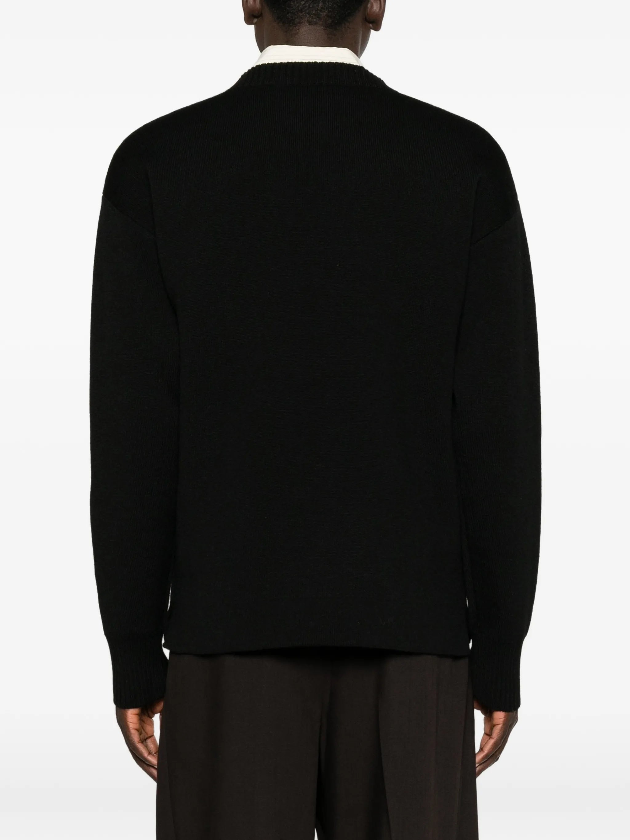 boat-neck sweater in double-face virgin wool