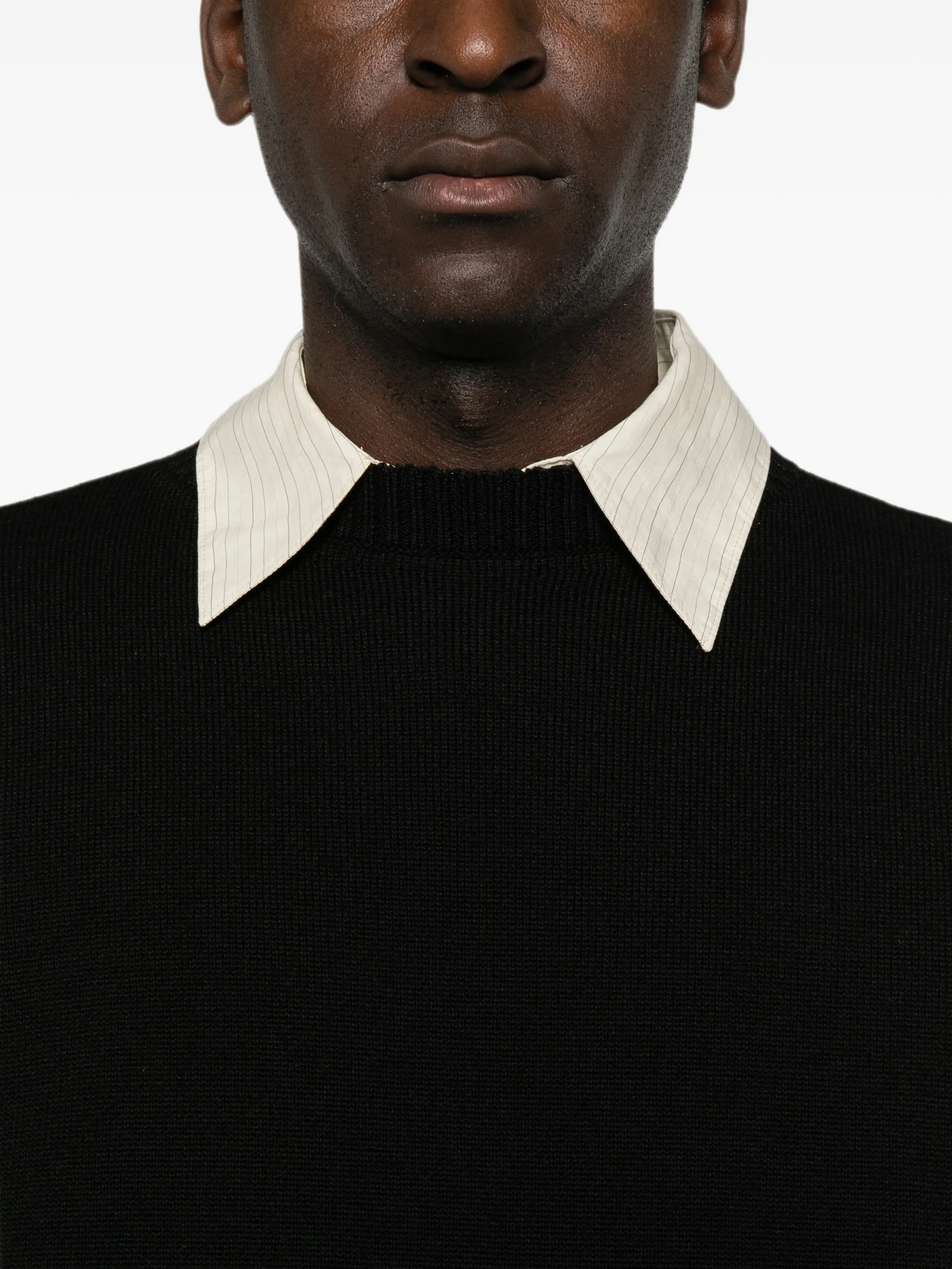 boat-neck sweater in double-face virgin wool