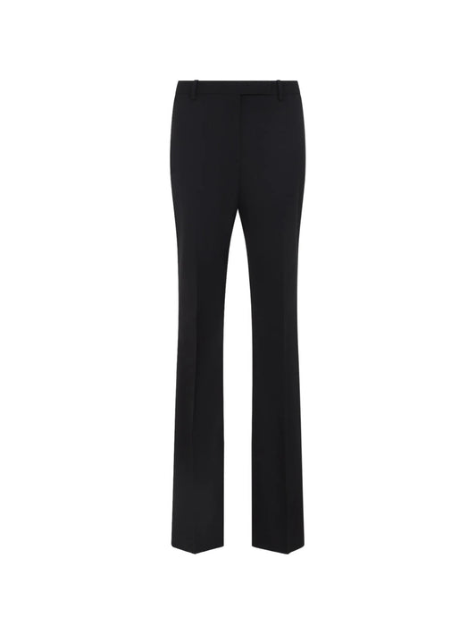pressed-crease wool trousers