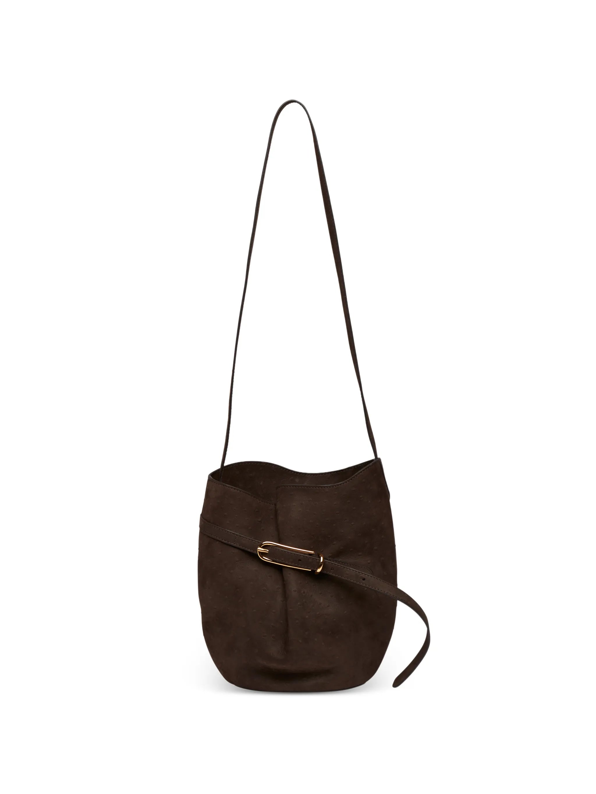 belted bucket bag