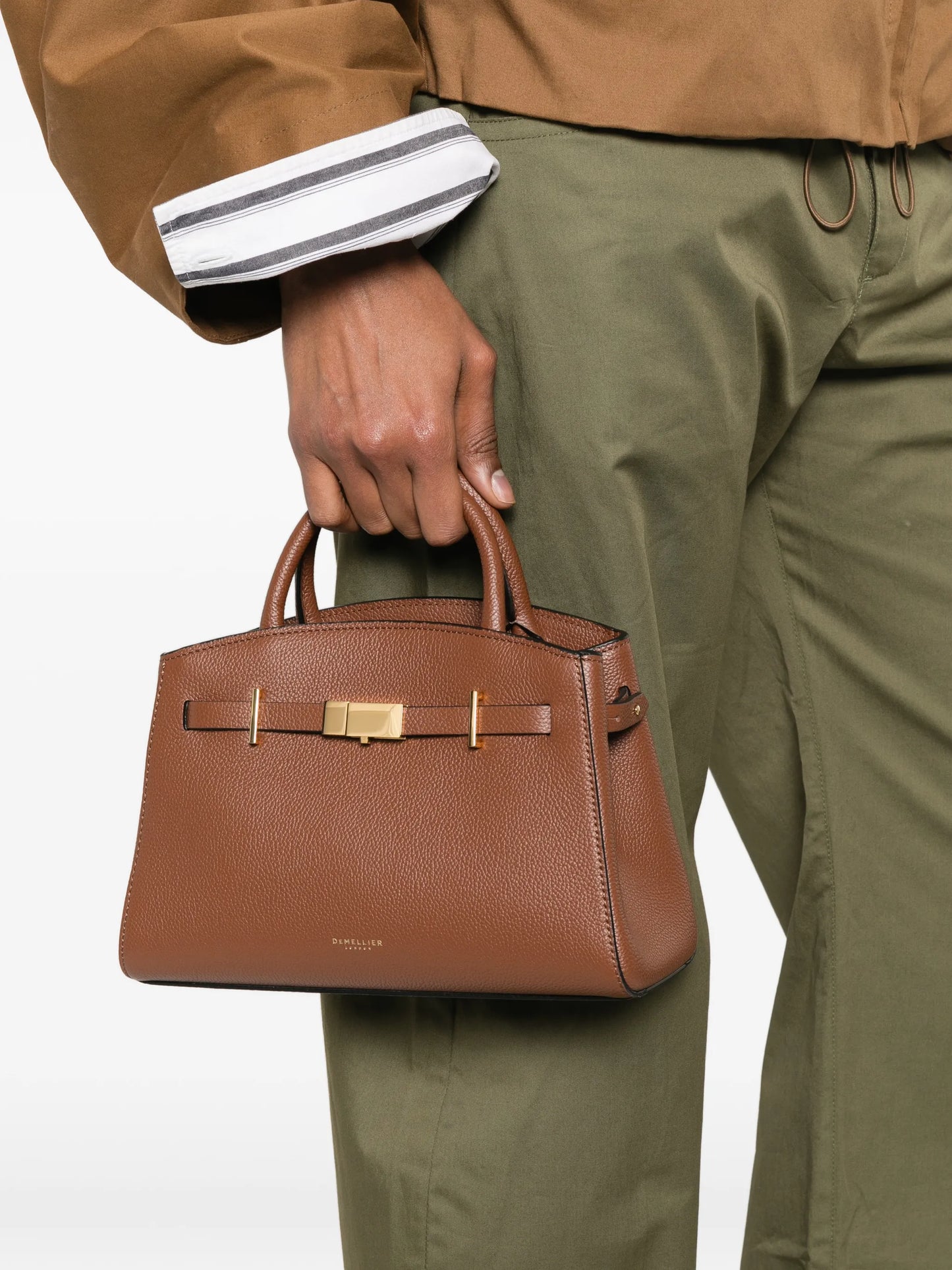 small Hudson grained-leather tote bag