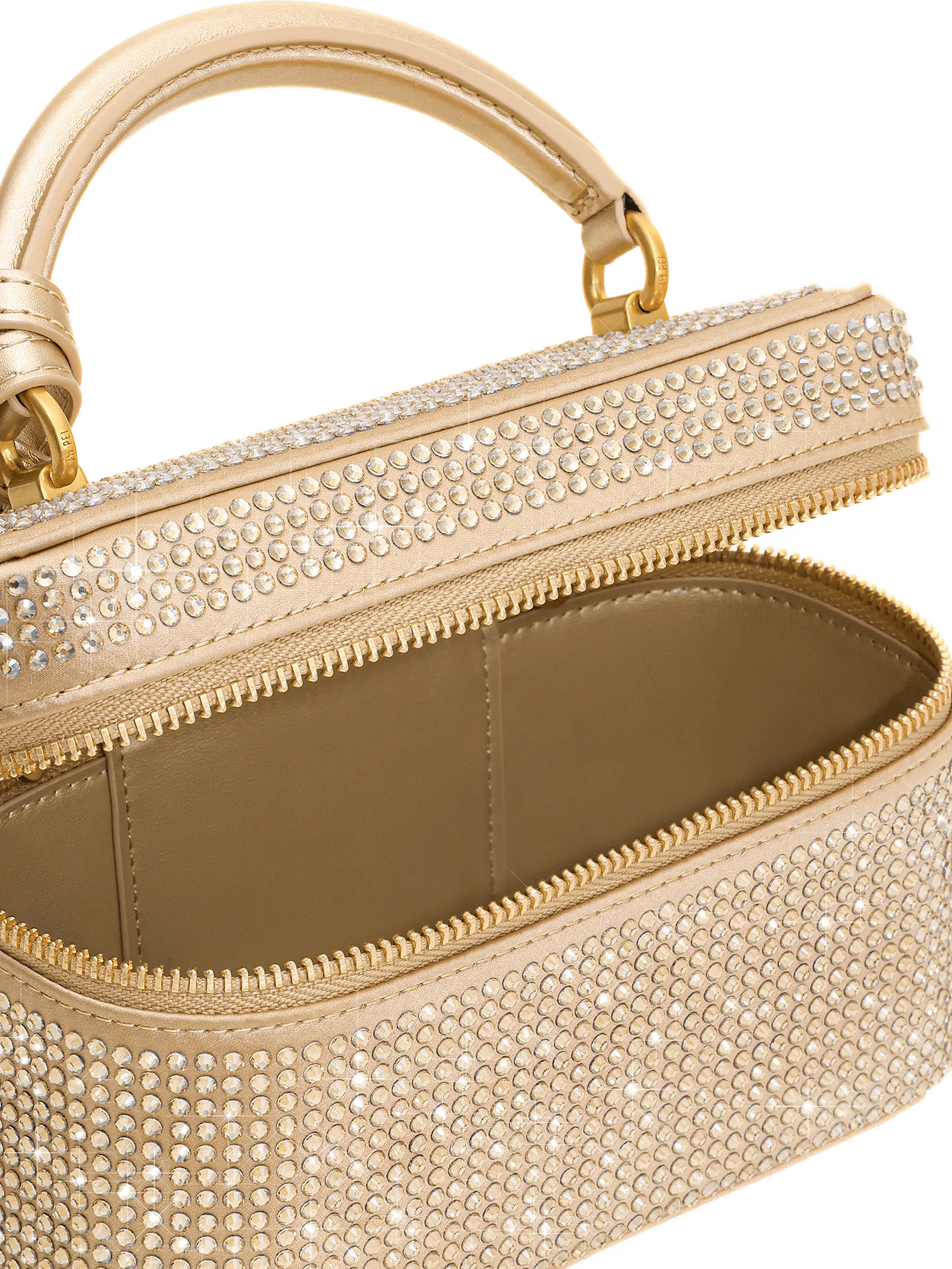 Cleo artificial crystal box shape top handle bag