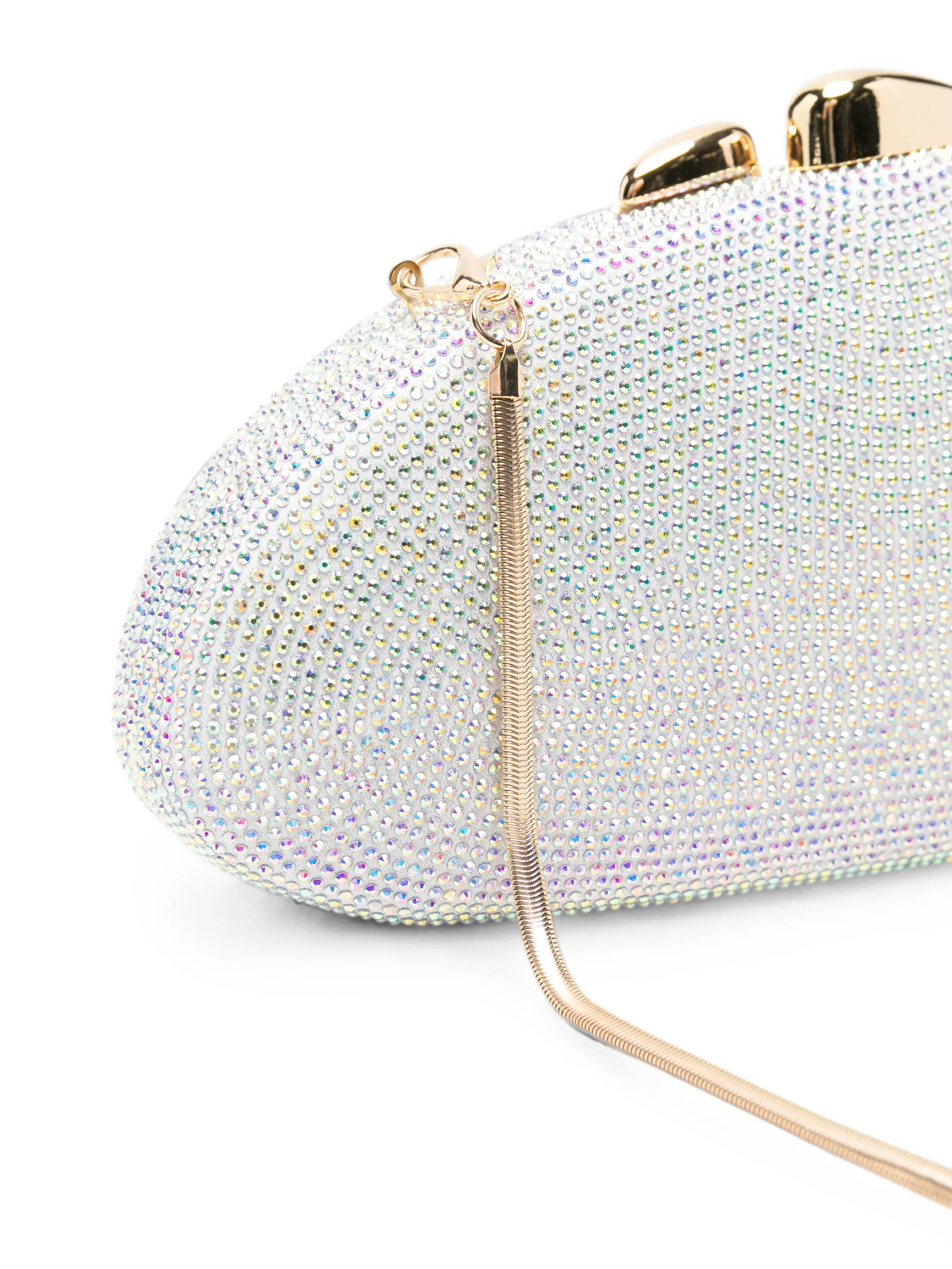 rhinestone-embellished clutch bag
