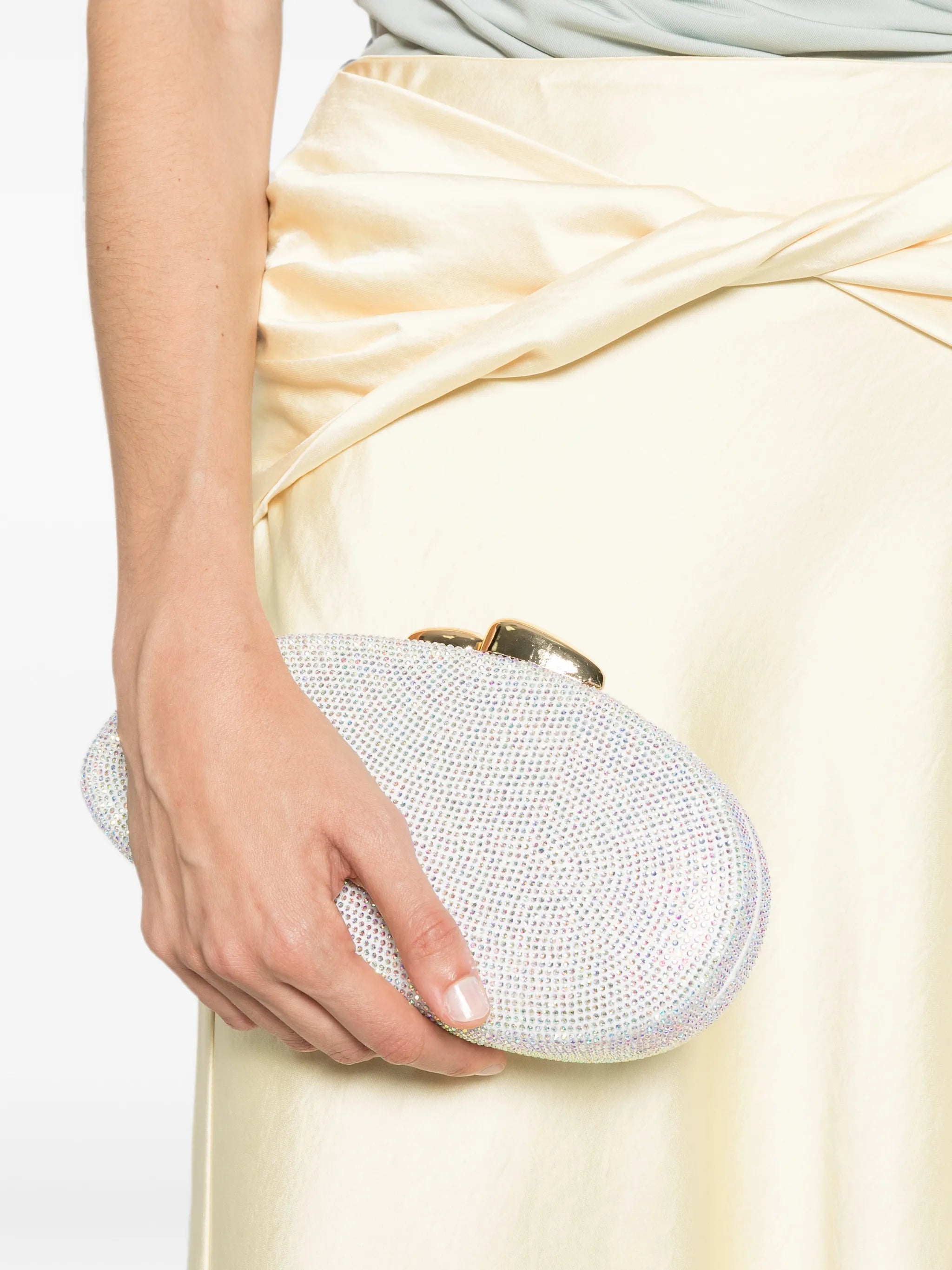 rhinestone-embellished clutch bag