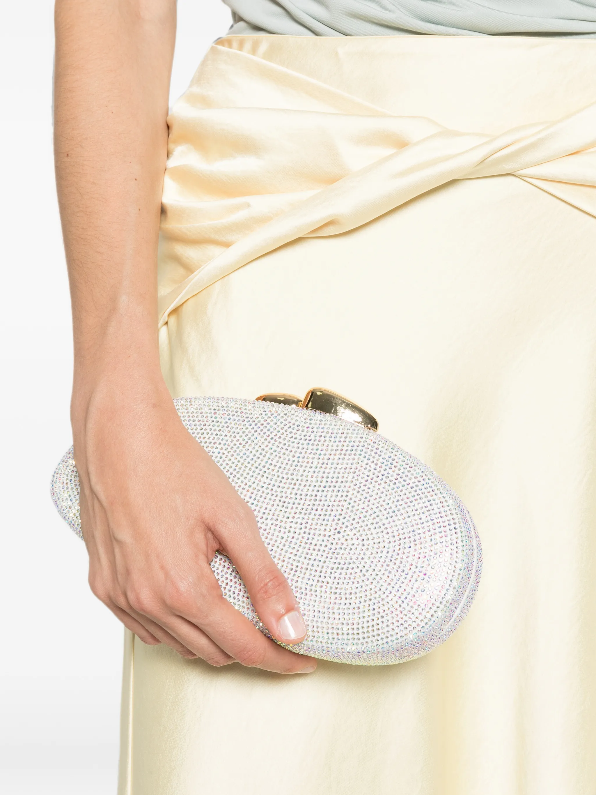 rhinestone-embellished clutch bag