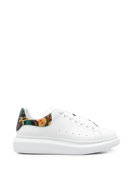 animal-print lace-up sneakers