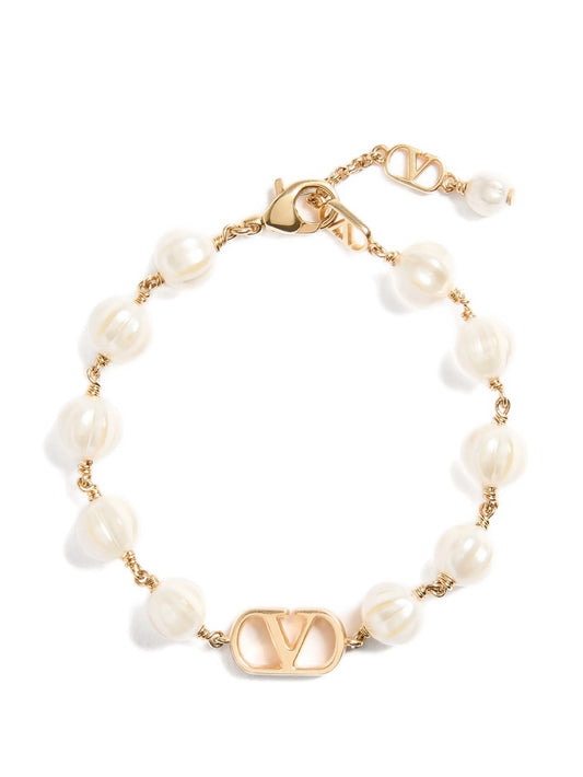 Vlogo Signature bracelet in metal with glass beads