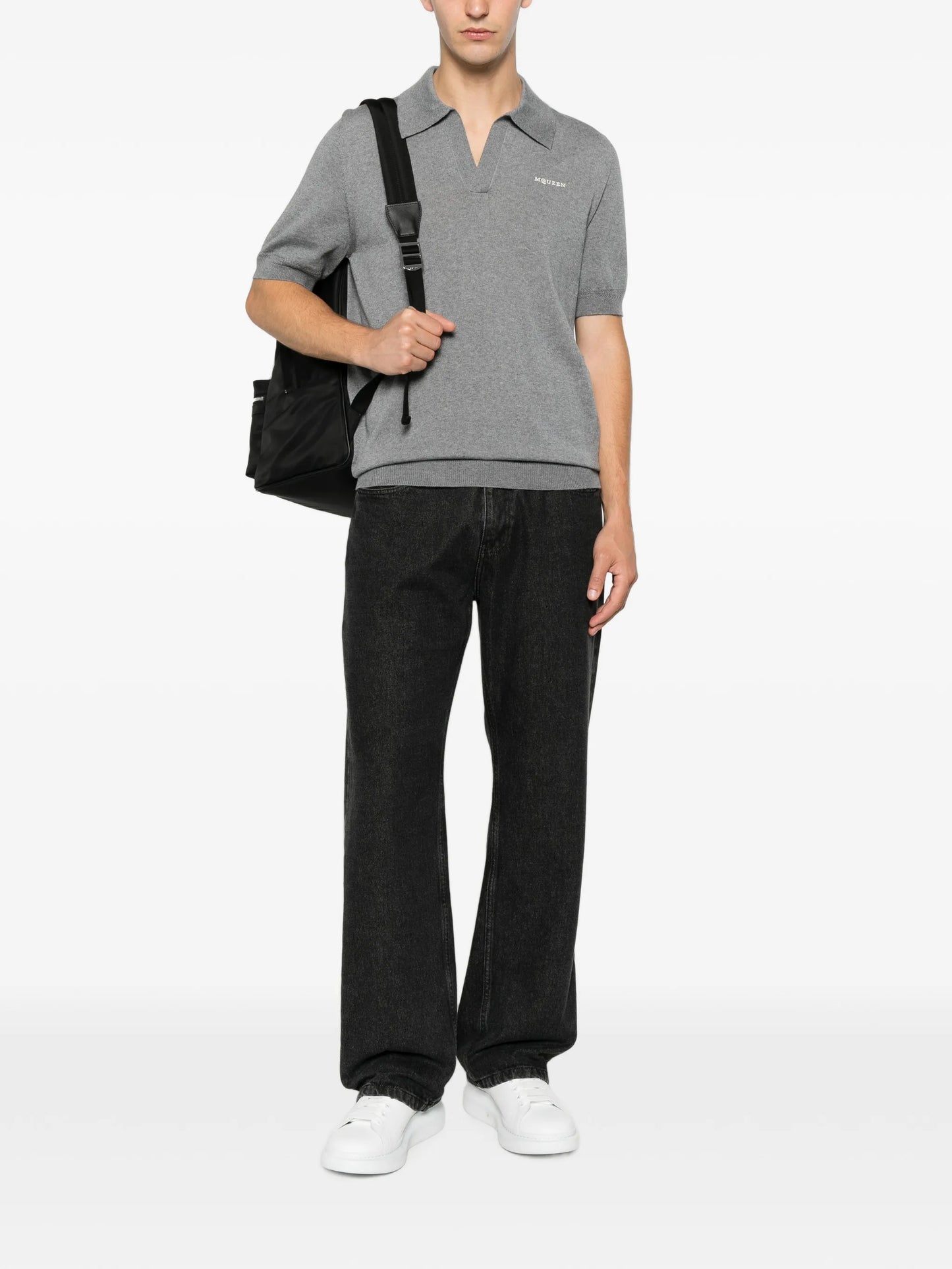 logo-embroidered short-sleeve top