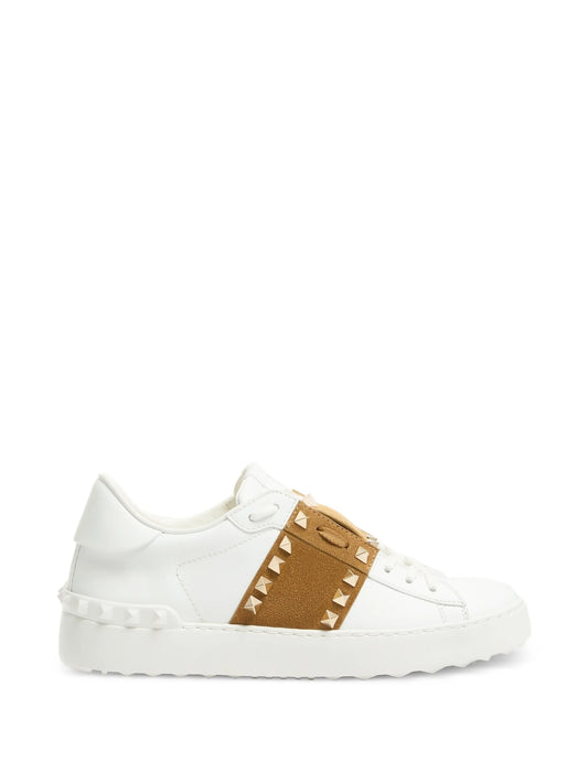 Rockstud untitled sneakers in calfskin with split leather band