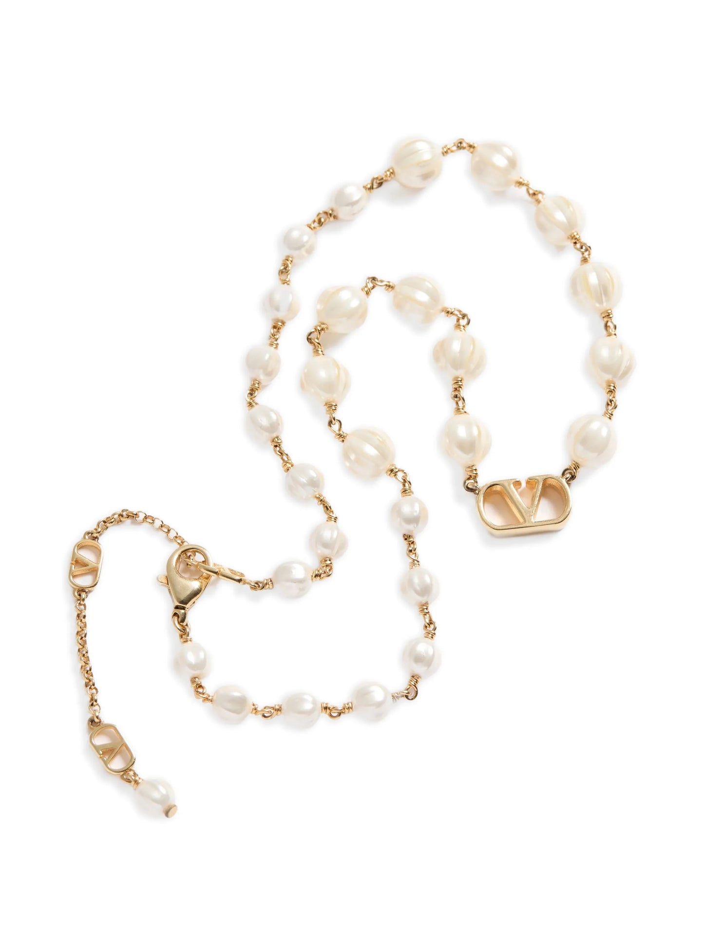 Vlogo Signature necklace in metal and glass beads