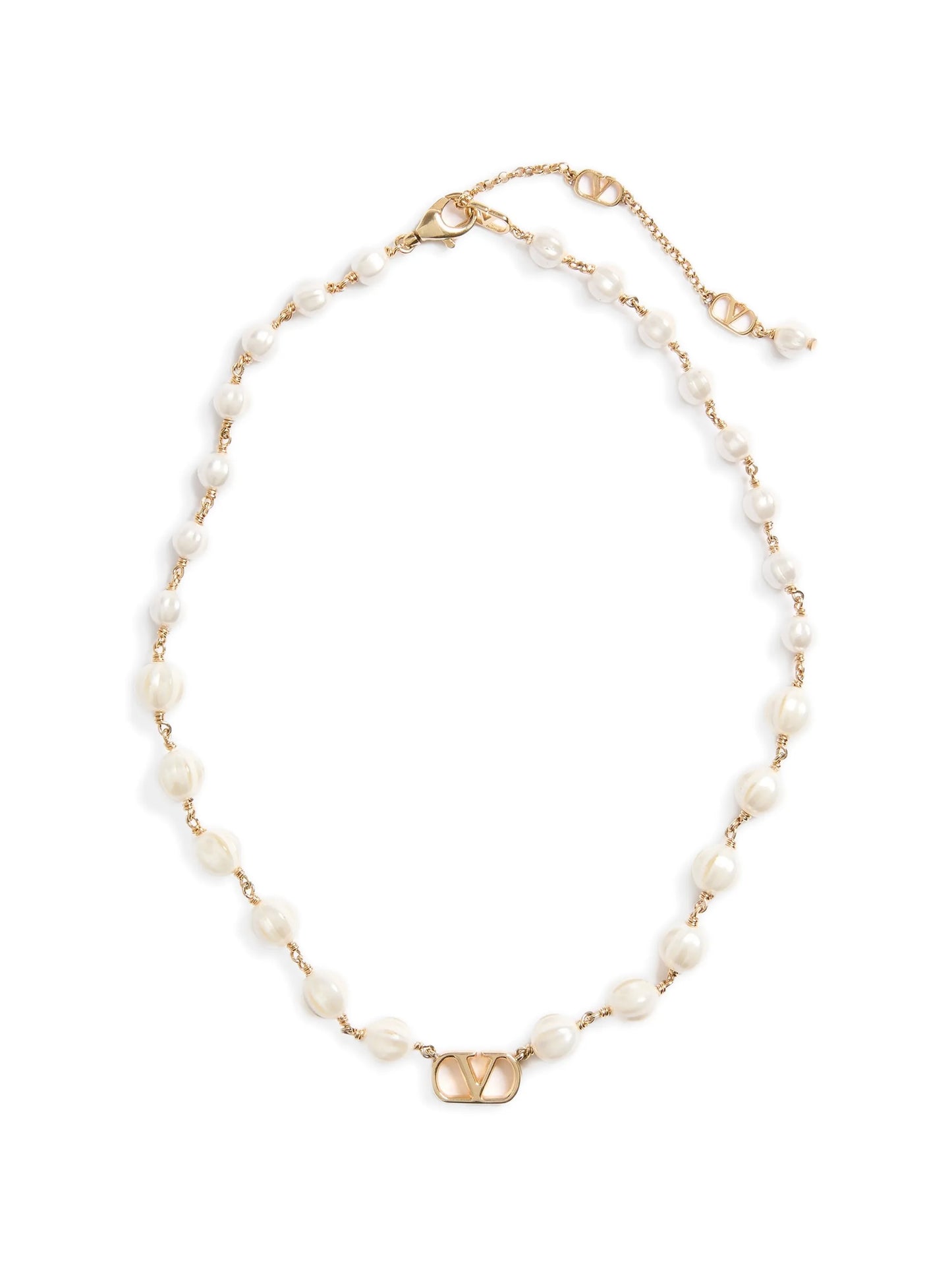 Vlogo Signature necklace in metal and glass beads