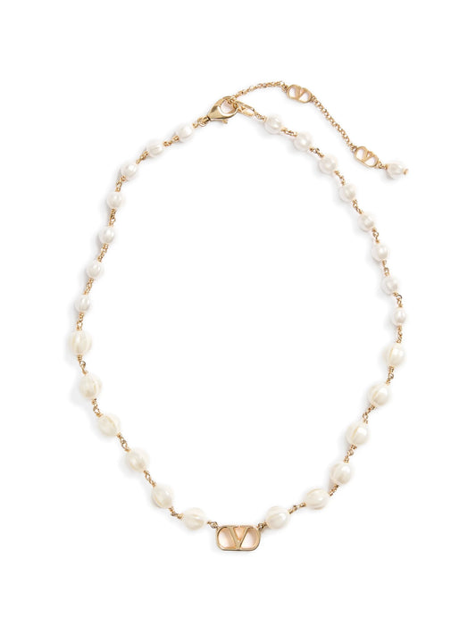 Vlogo Signature necklace in metal and glass beads