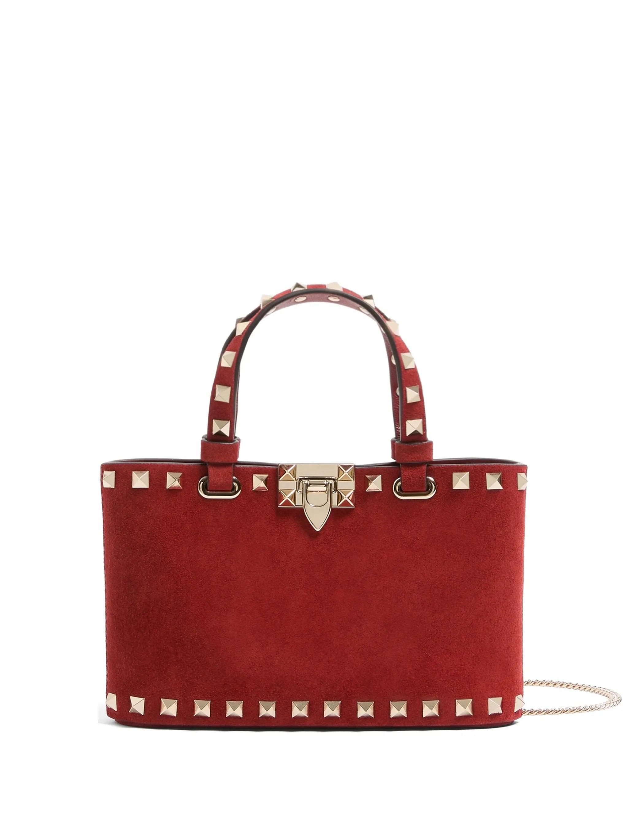 Rockstud mini suede shopping bag
