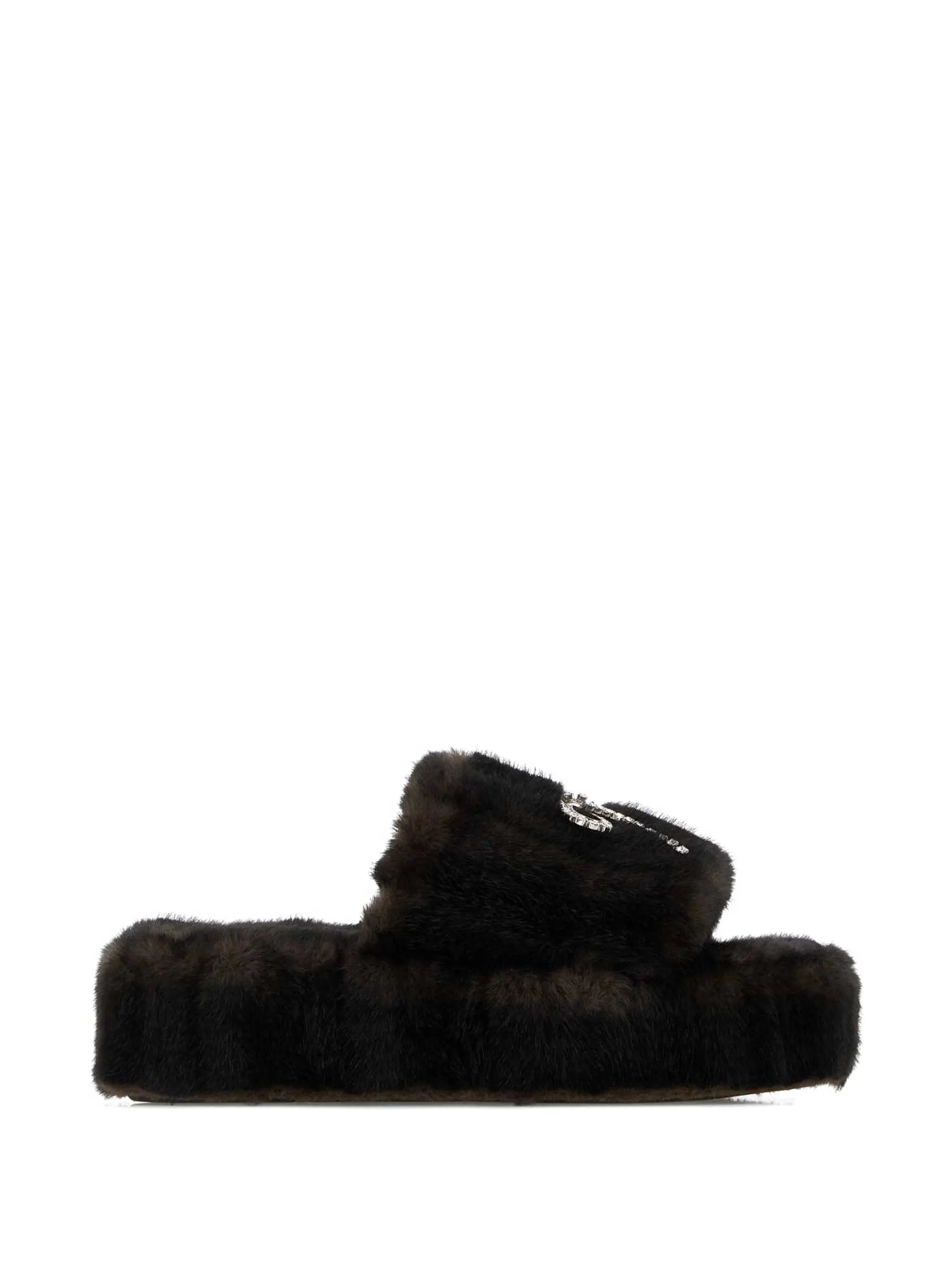 crystal-embellished platform slippers