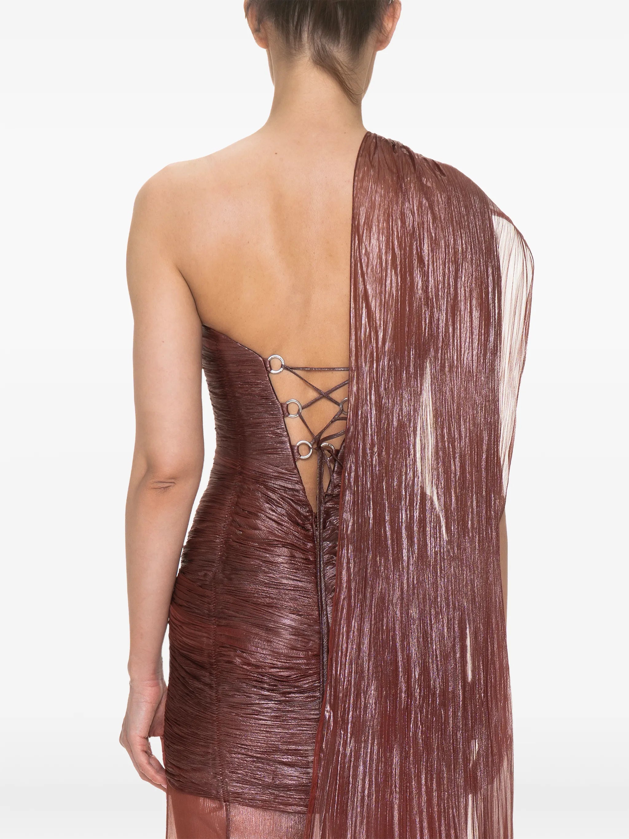 Marimar ruched metallic-finish maxi dress