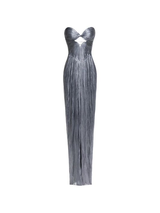 Stephanie cut-out pleated maxi dress