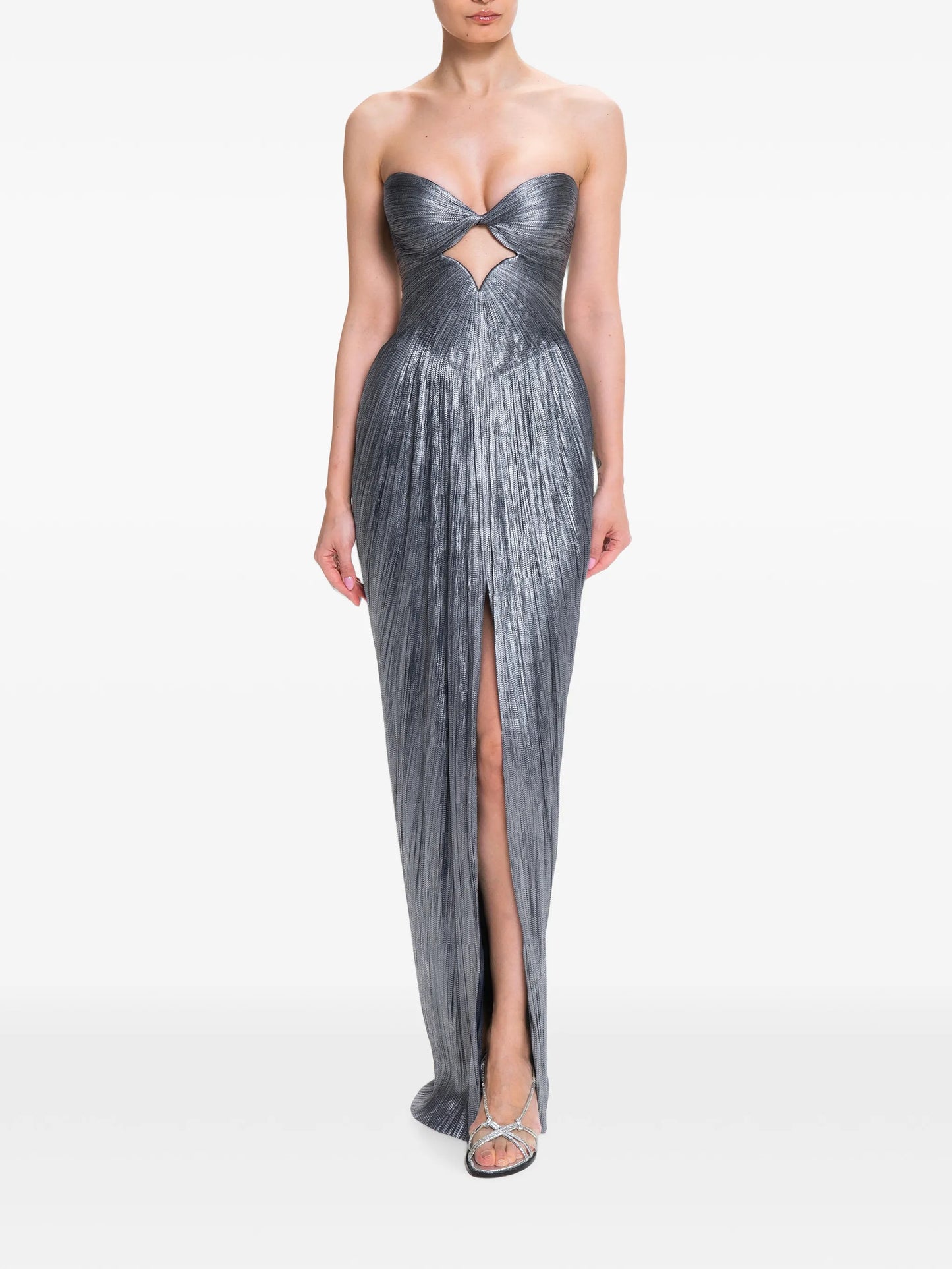 Stephanie cut-out pleated maxi dress