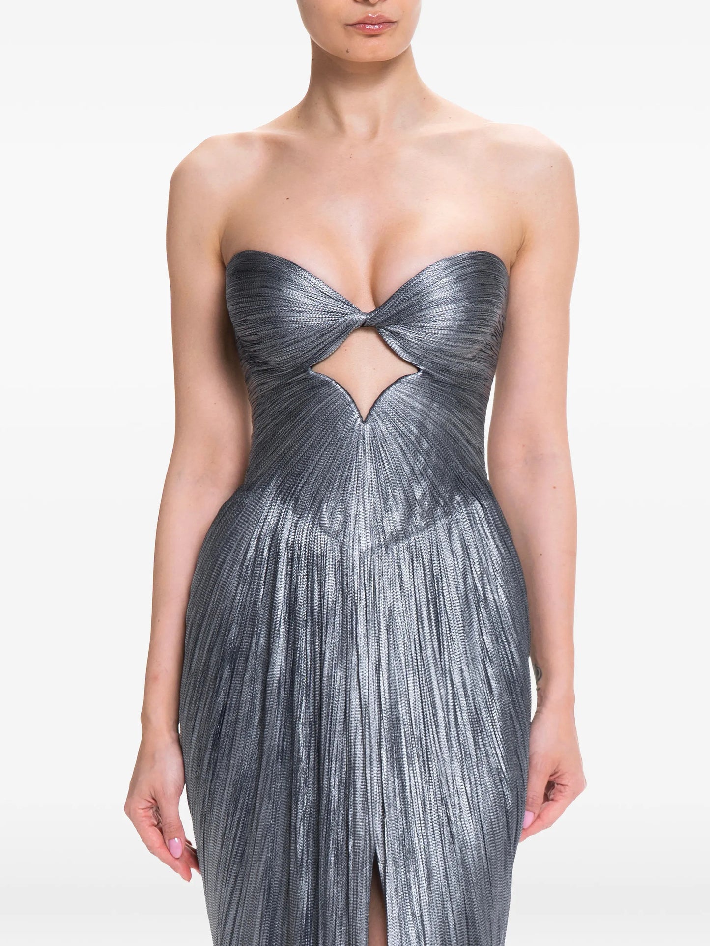 Stephanie cut-out pleated maxi dress