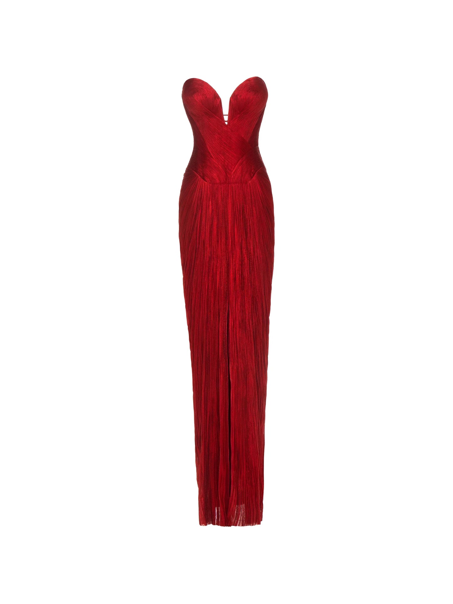 Noor pleated lace-up maxi dress