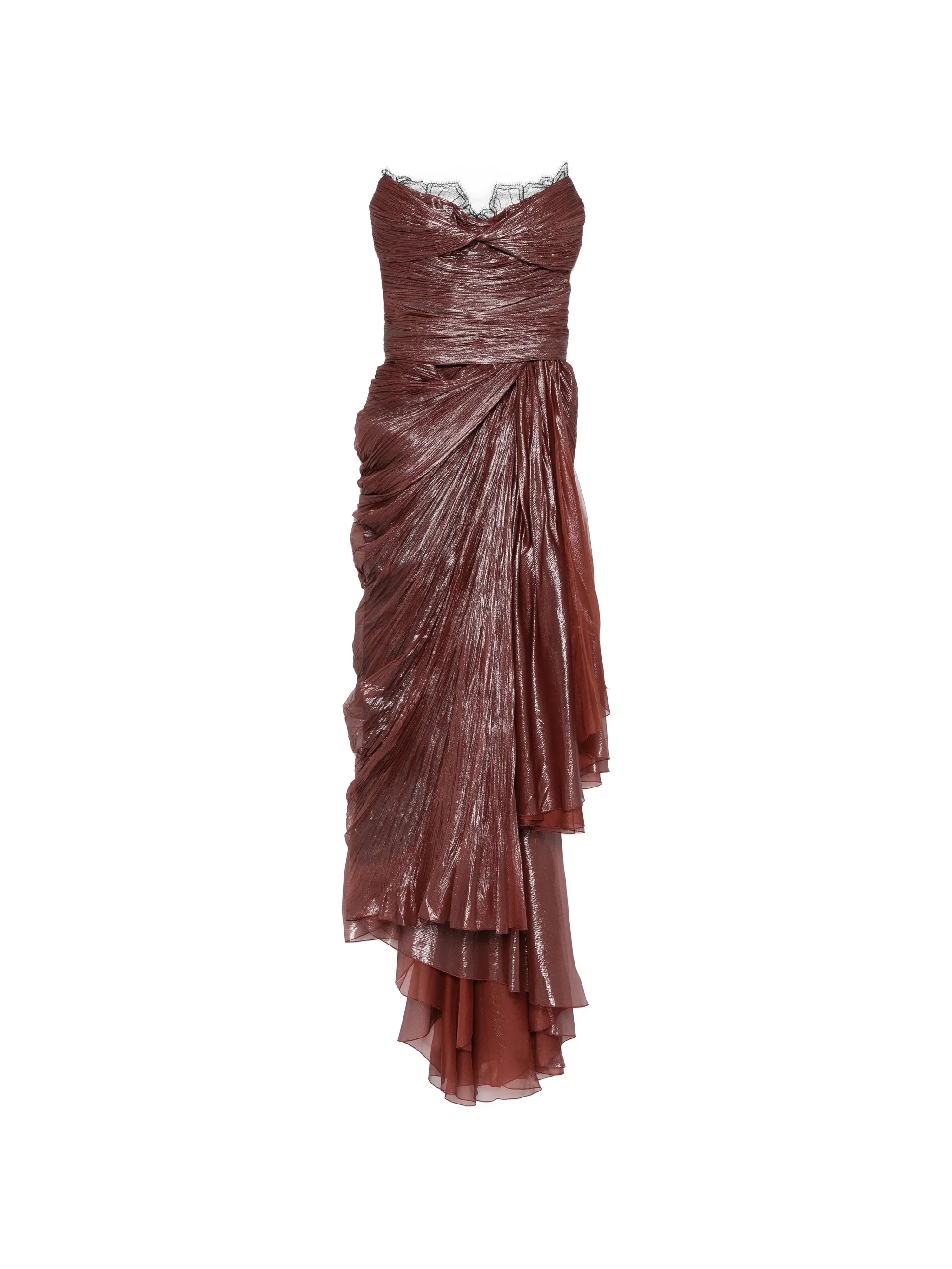Jolie lace-trim pleated dress