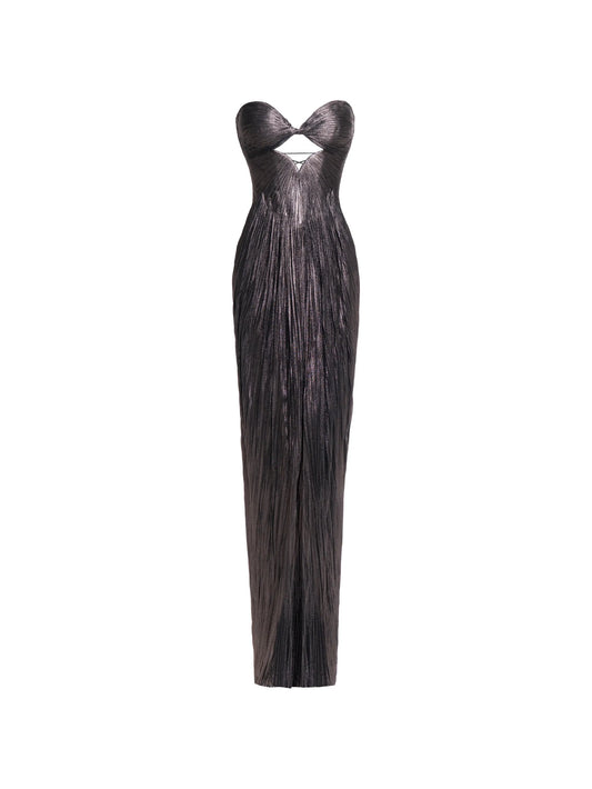 Stephanie cut-out pleated maxi dress