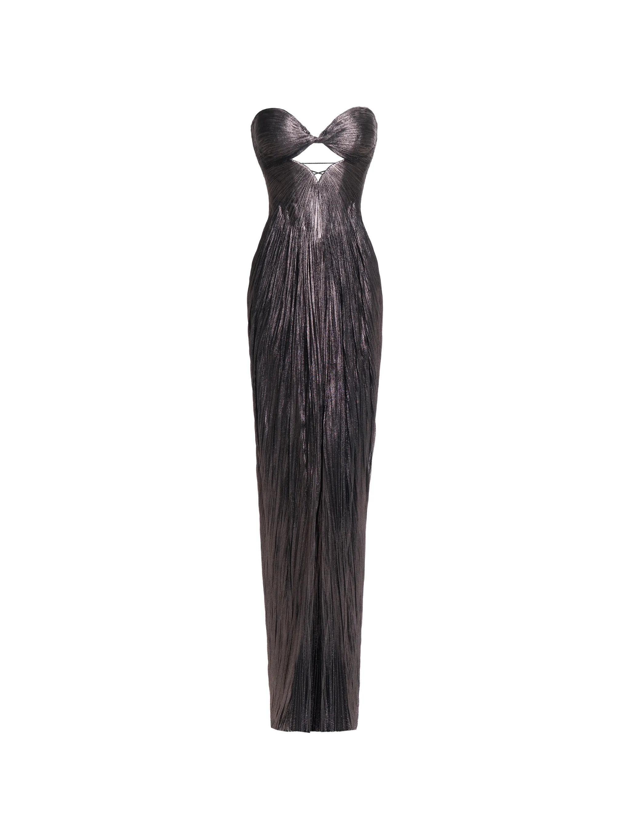 Stephanie cut-out pleated maxi dress