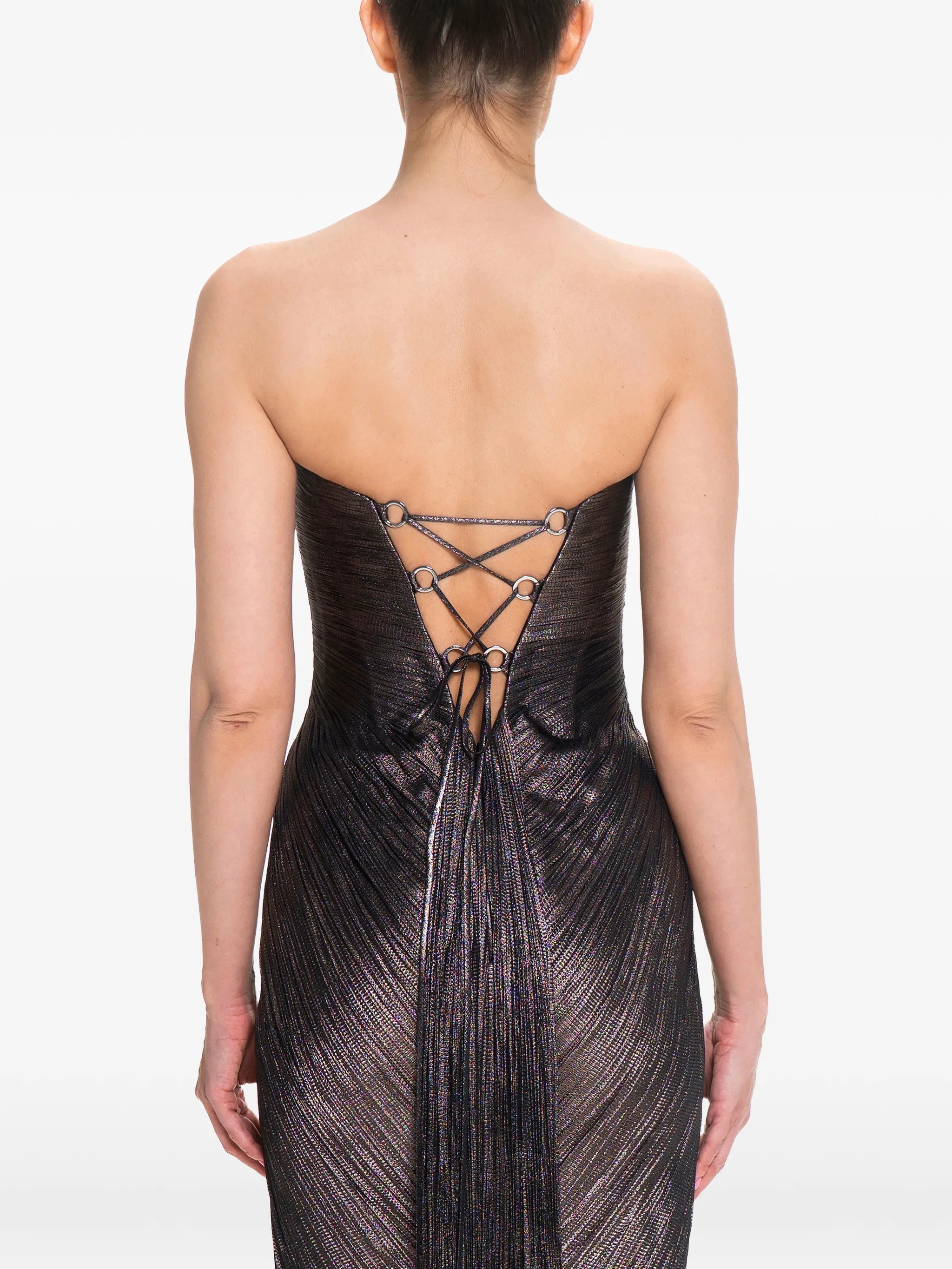 Stephanie cut-out pleated maxi dress