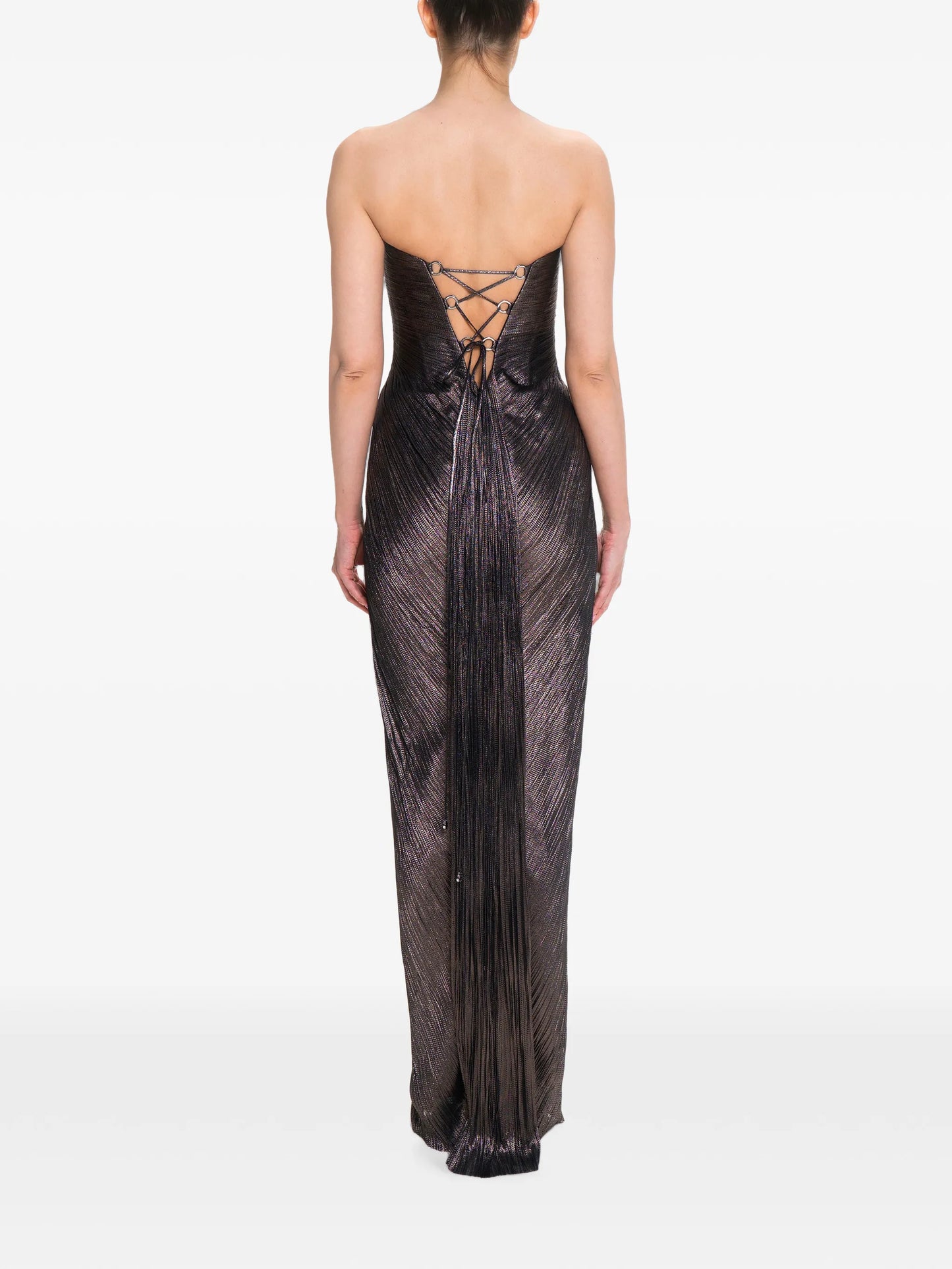 Stephanie cut-out pleated maxi dress