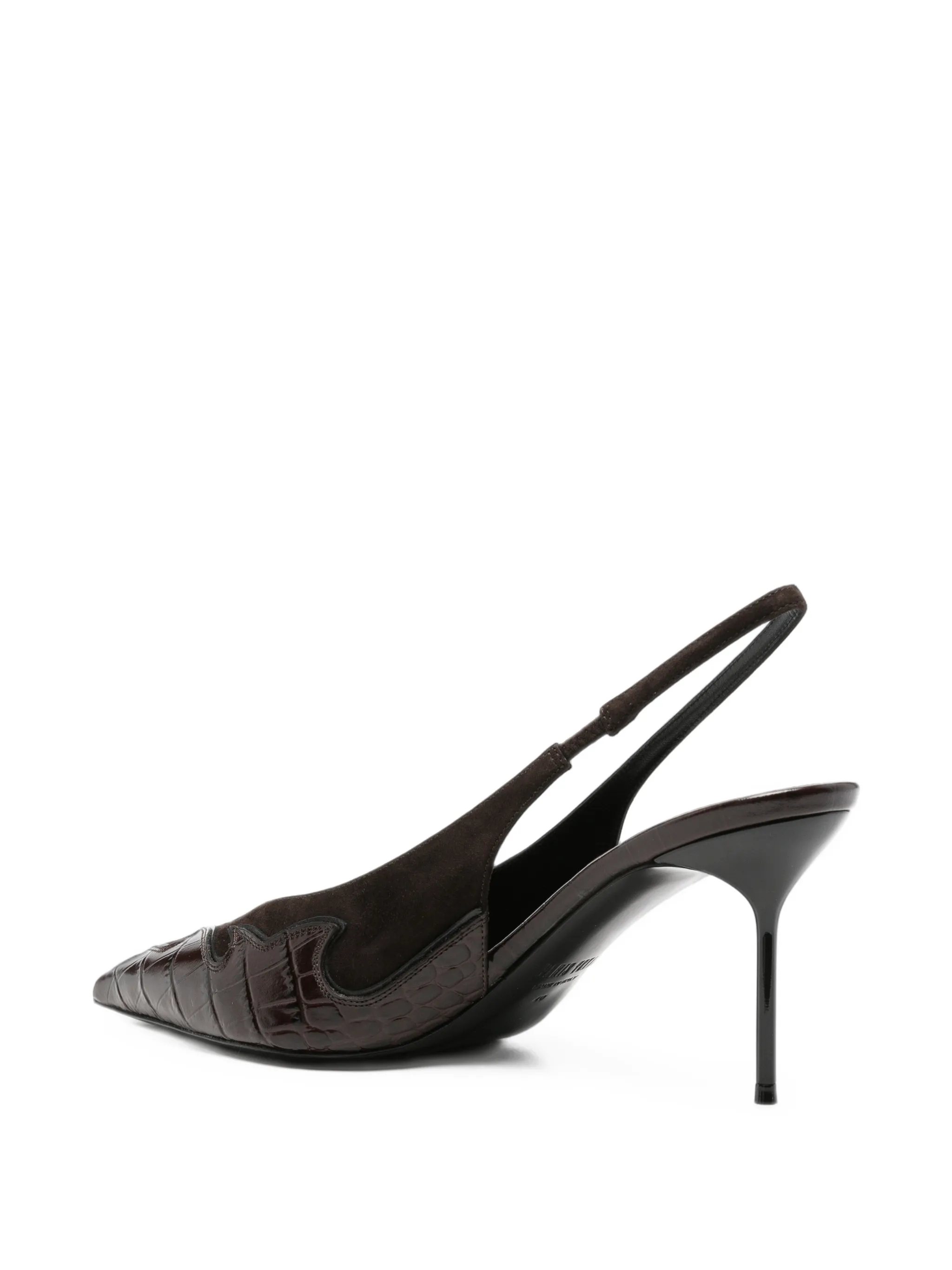 Lidia Queen of Hearts croc-effect slingback pumps